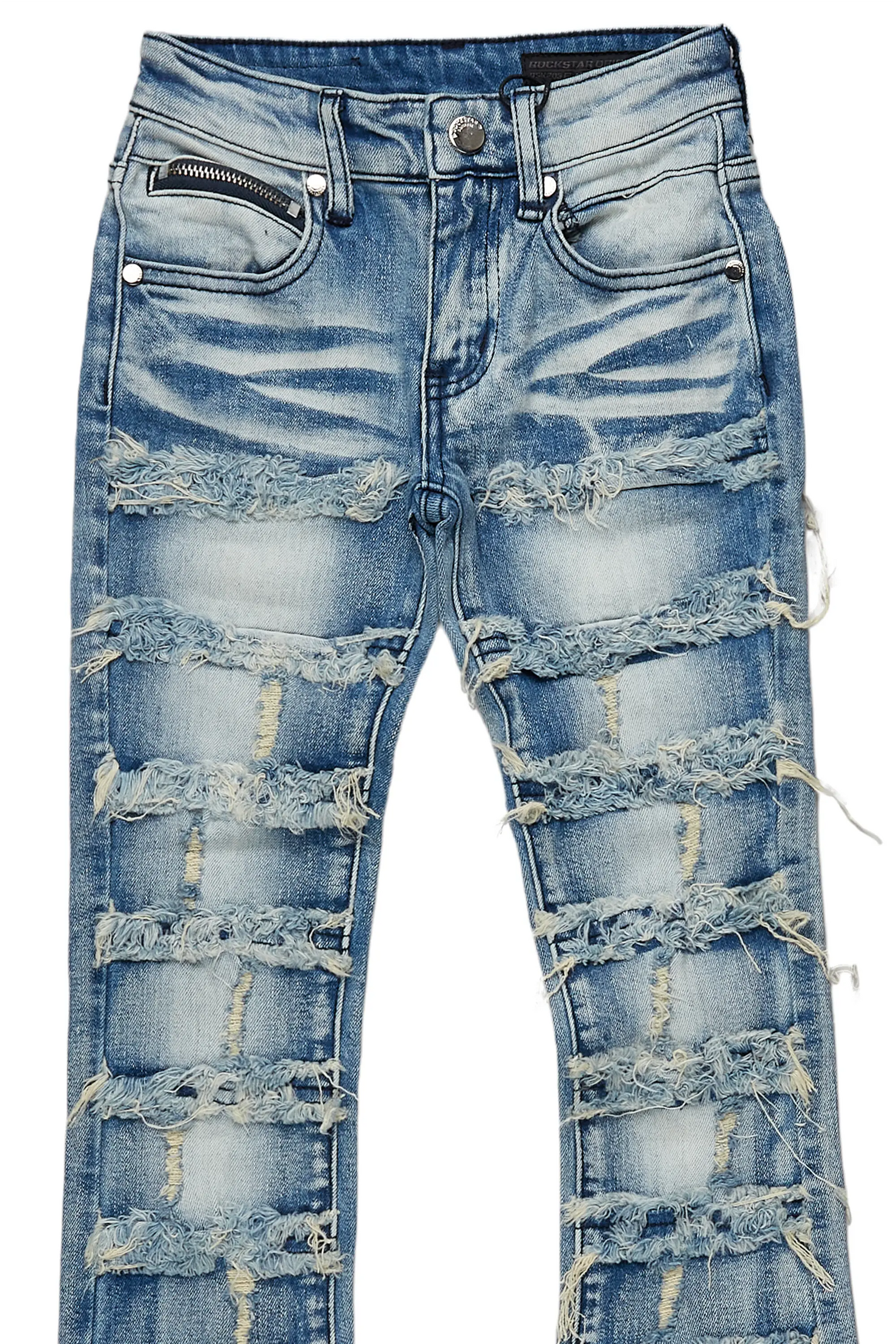 Boys Waylon Tint Stacked Flare Frayed Jean