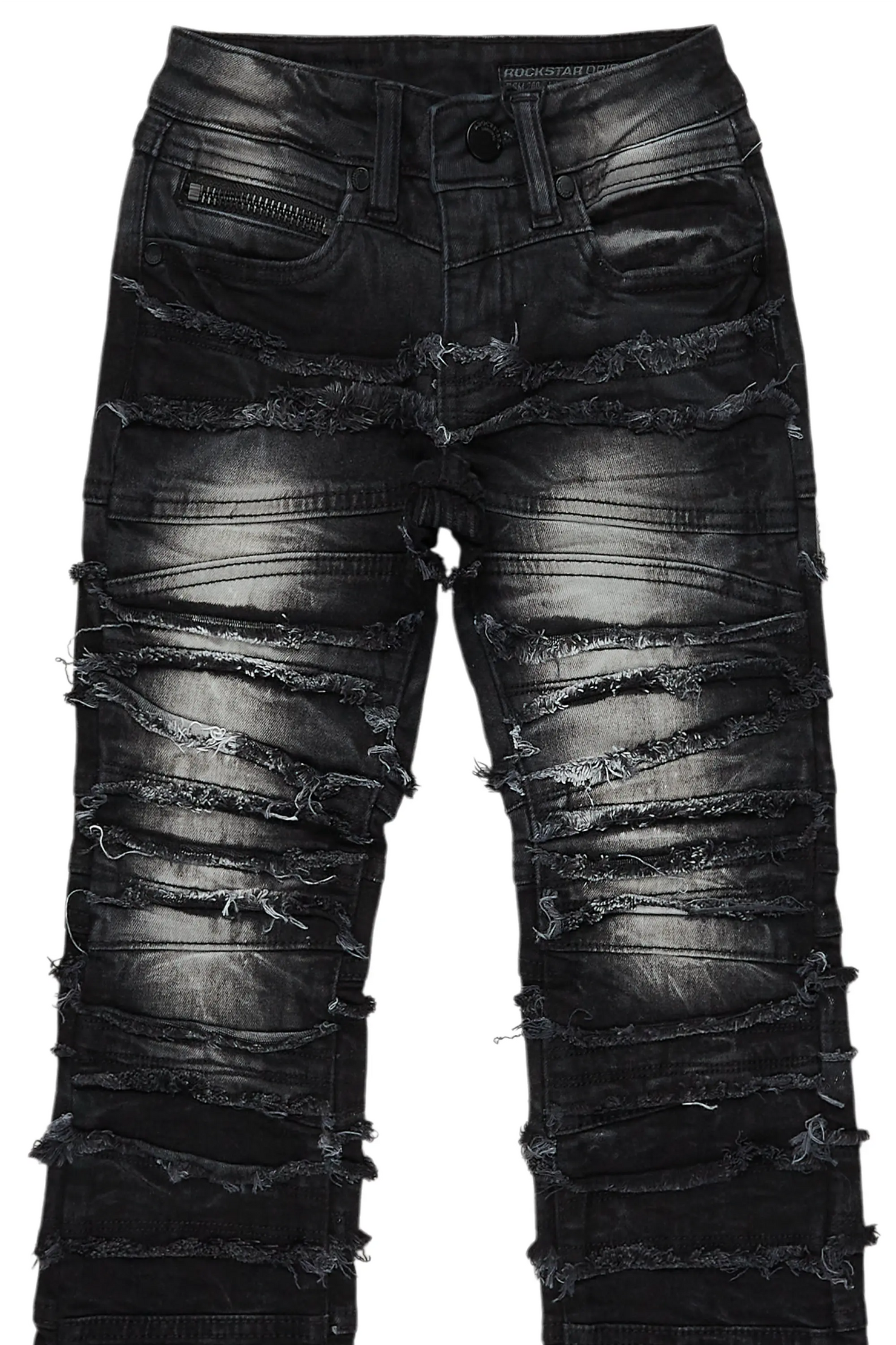 Boys Franko Black Stack Flare Jean