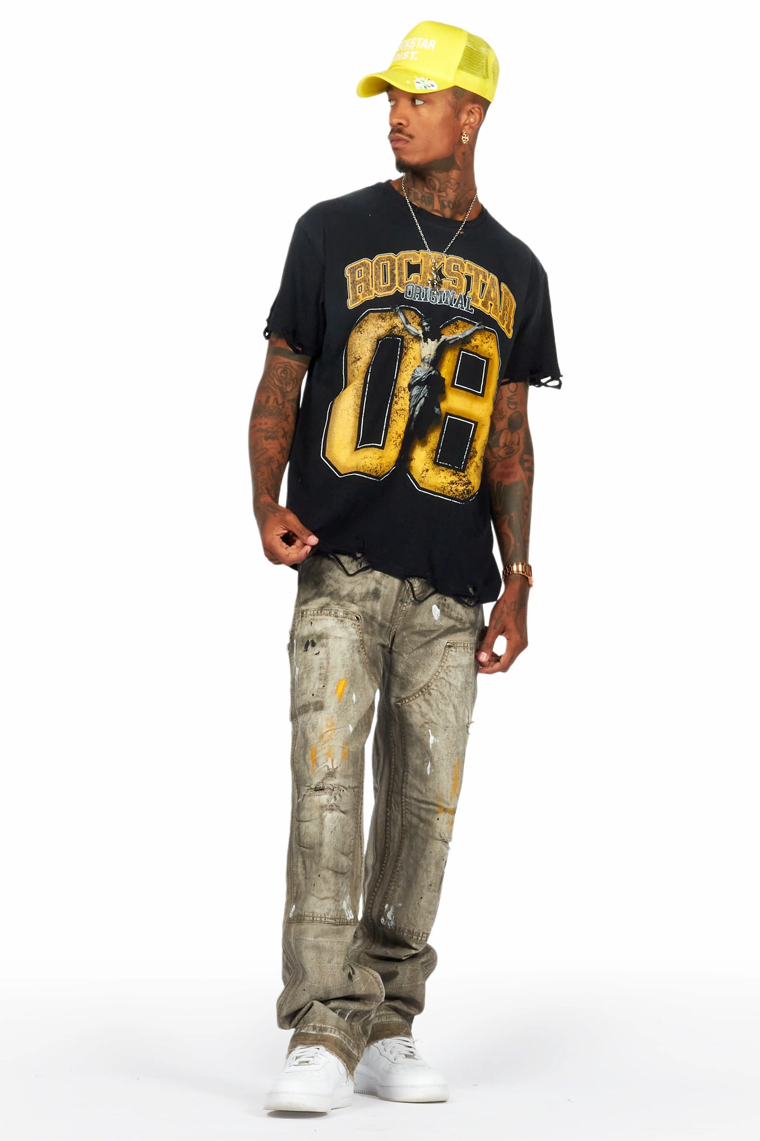 Fields Black/Yellow Oversized Graphic T-Shirt