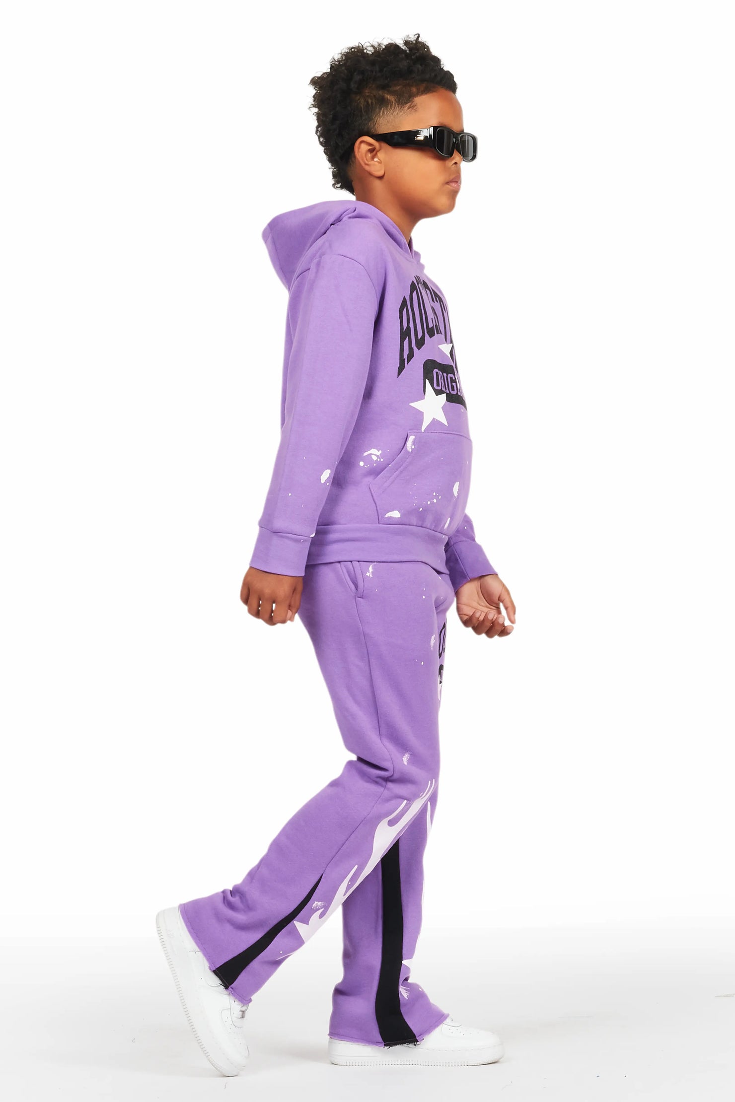 Boys Malie Purple Baggy Fit Pant Set