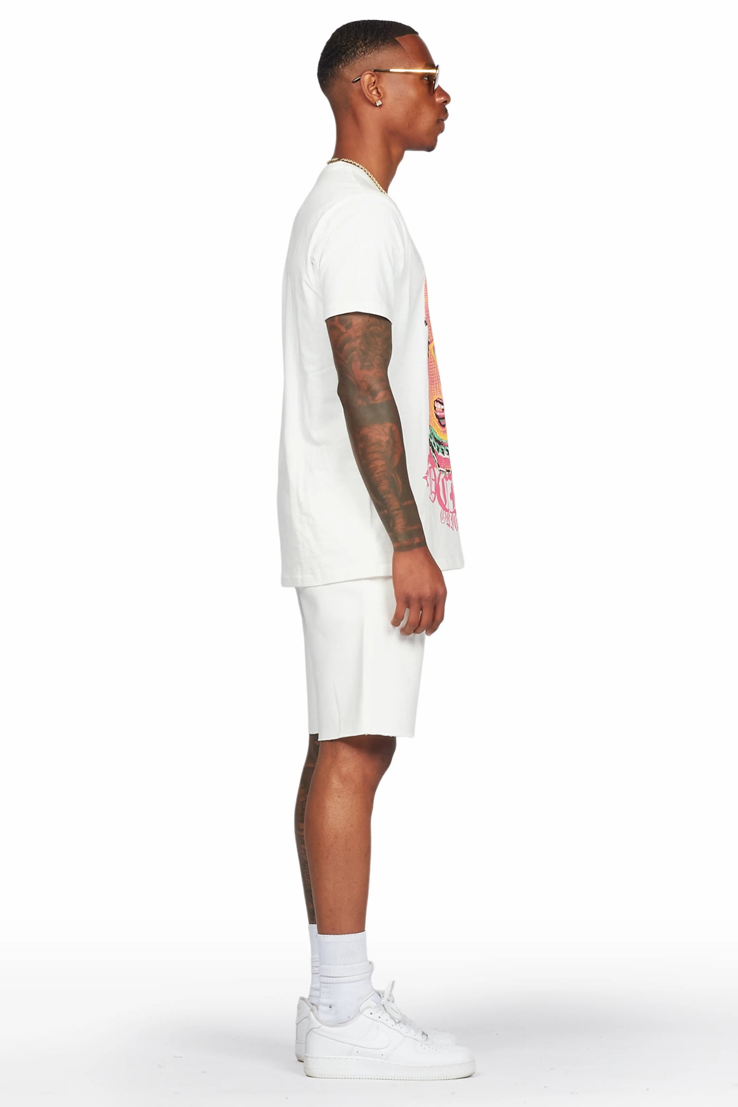 Murdra White T-Shirt/Short Set