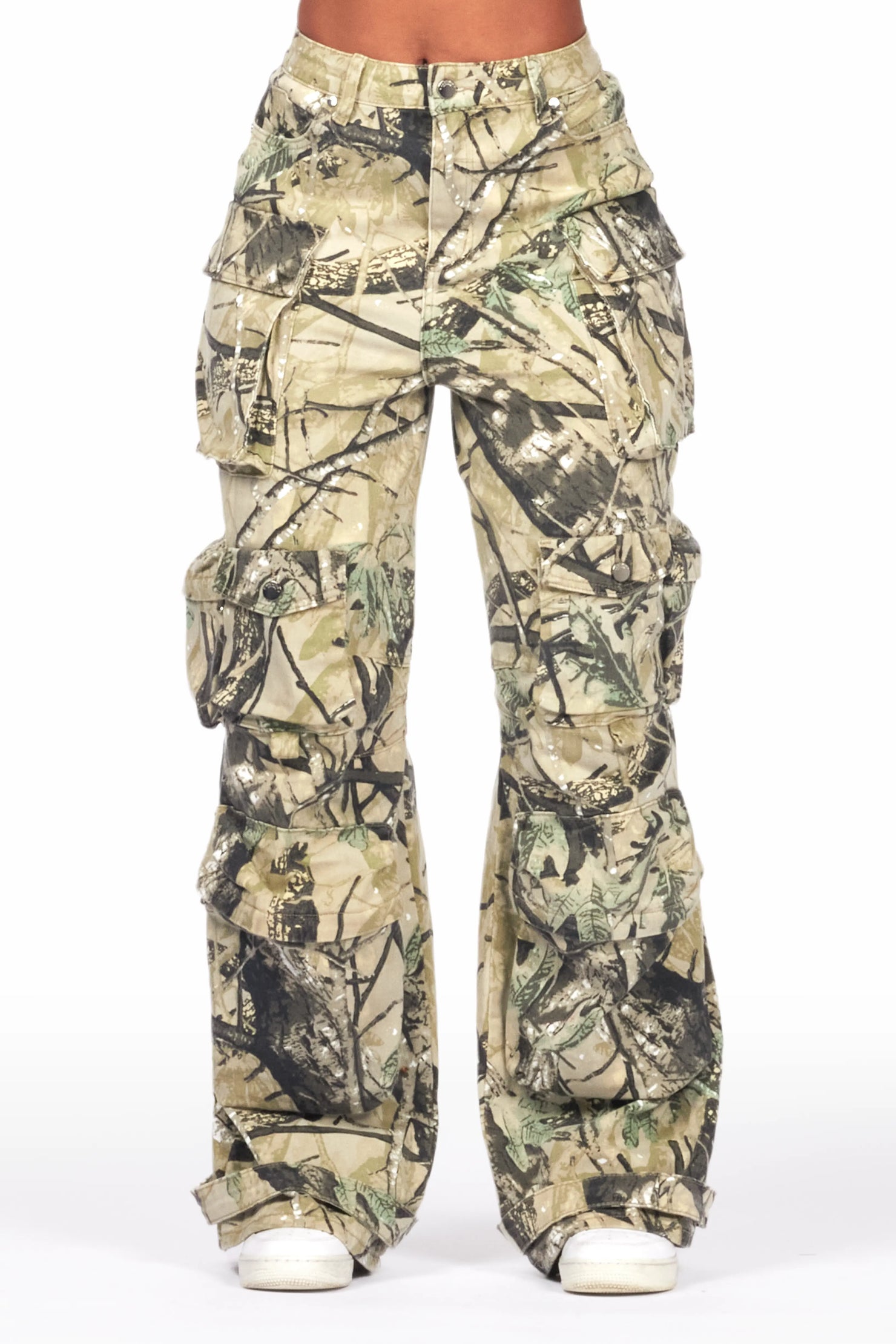 Nakia Tree Camo Cargo Wide Leg Jean