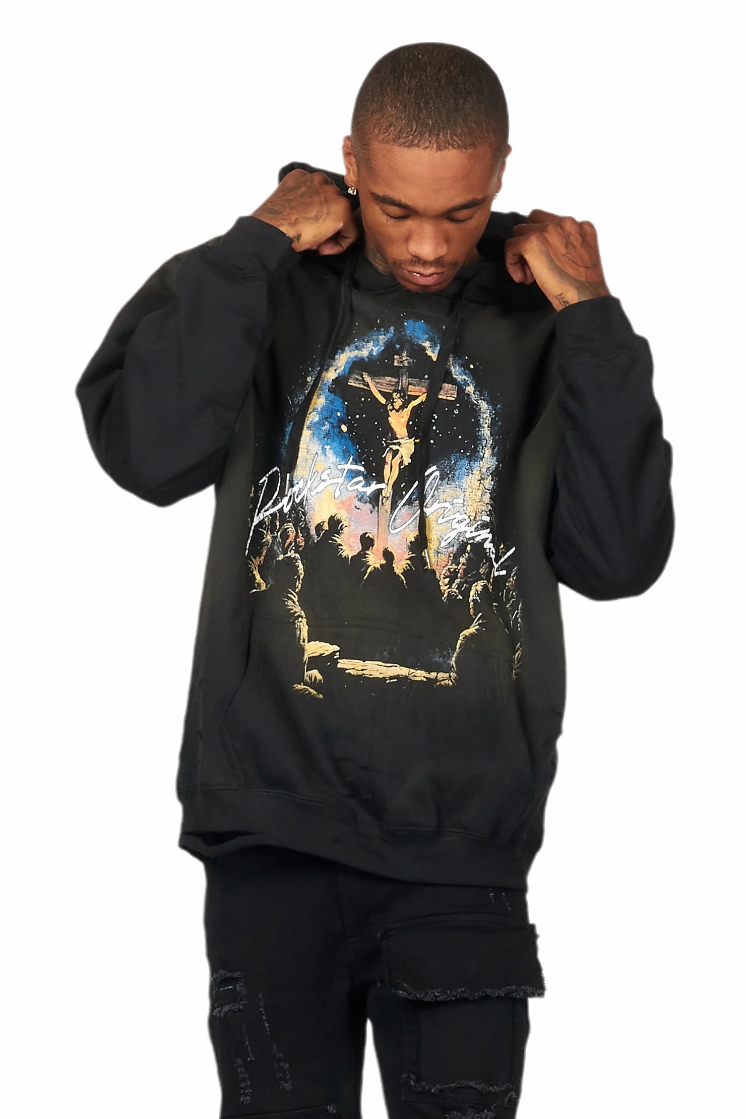 Lajos Black Graphic Hoodie