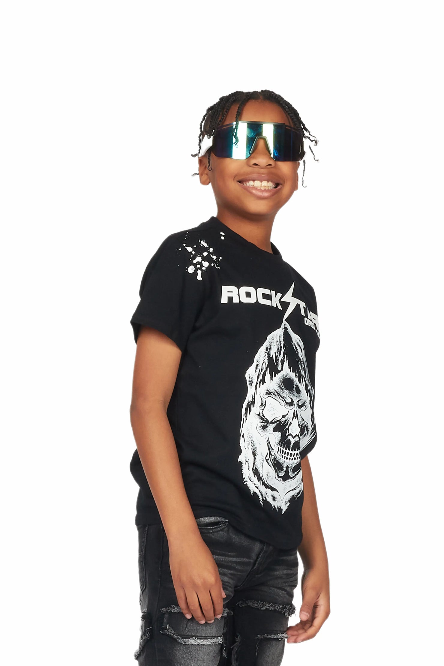 Boys Owen Black Graphic T-Shirt