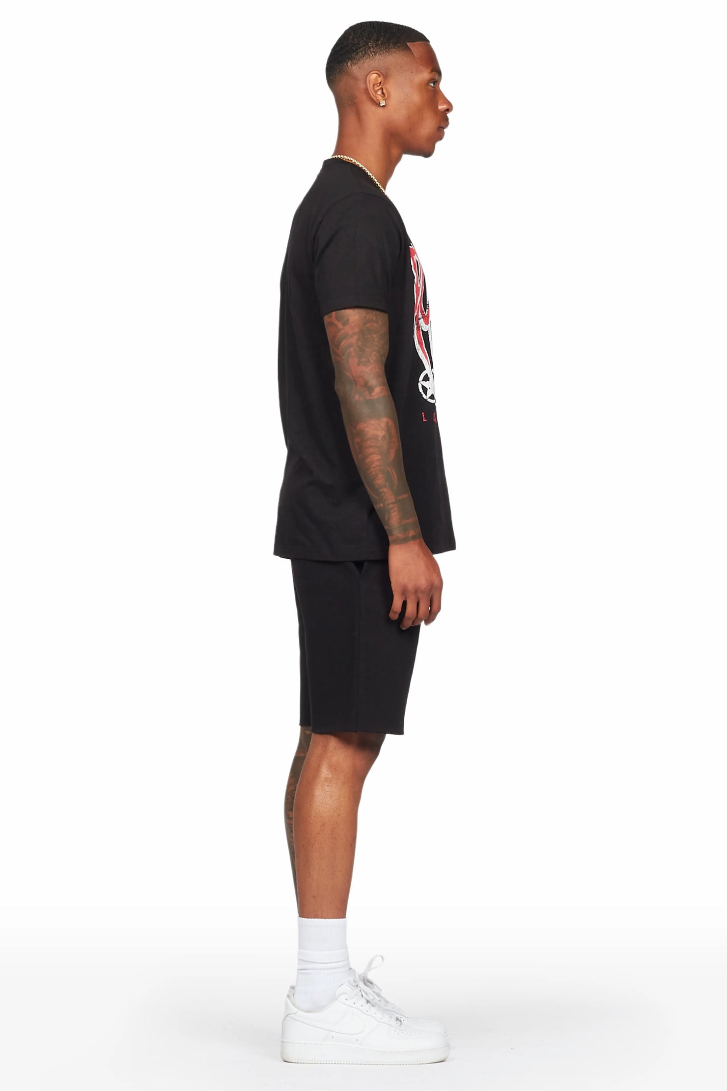 Wizzurd Black T-Shirt/Short Set