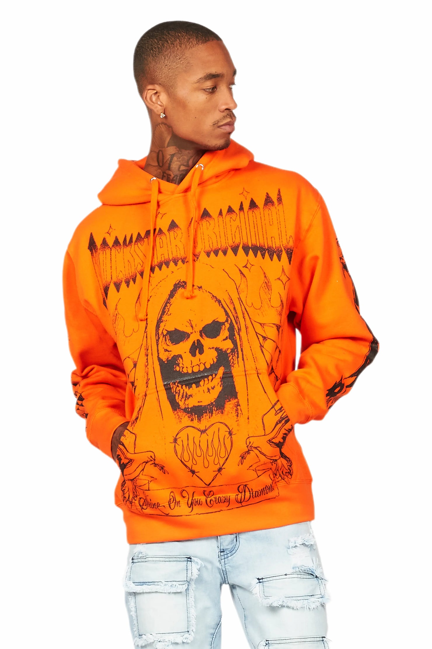 Pogboom Orange Graphic Hoodie