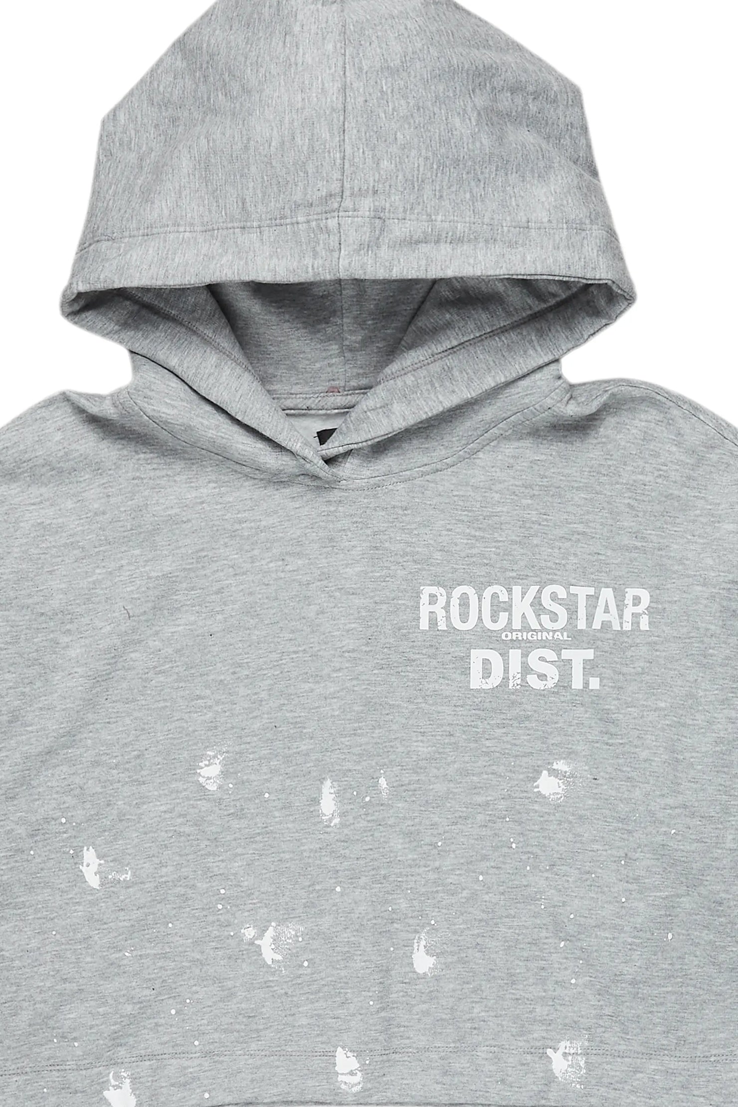 Jaleisha Heather Grey Crop Hoodie