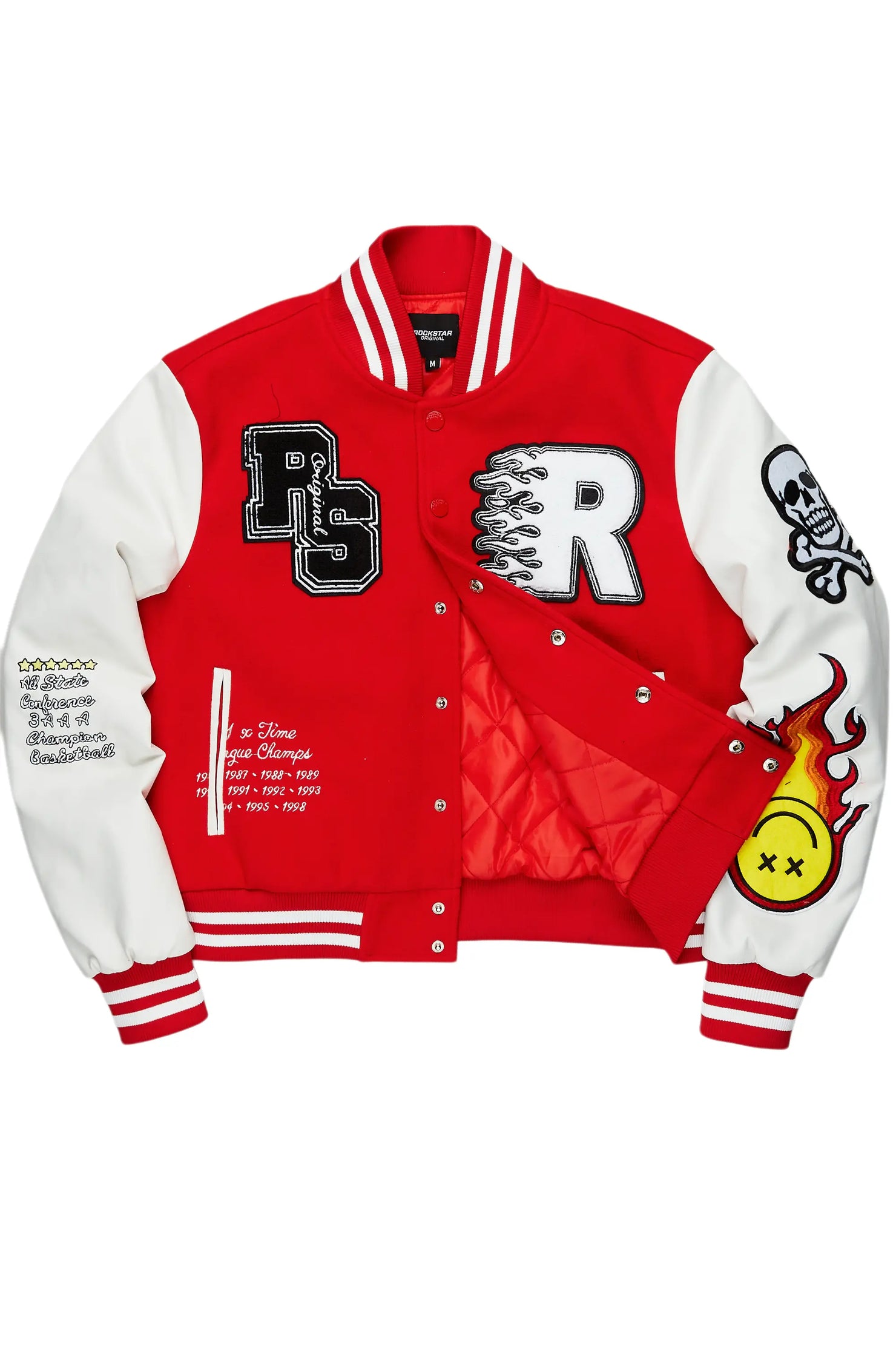 Aniya Red Oversized Varsity Jacket