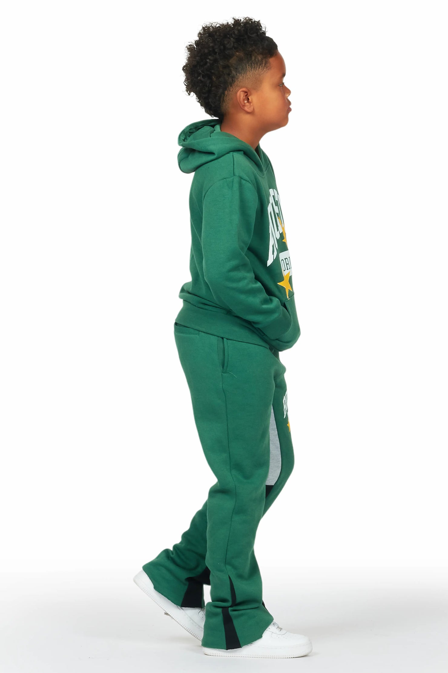 Boys Membie Green Stacked Pant Set