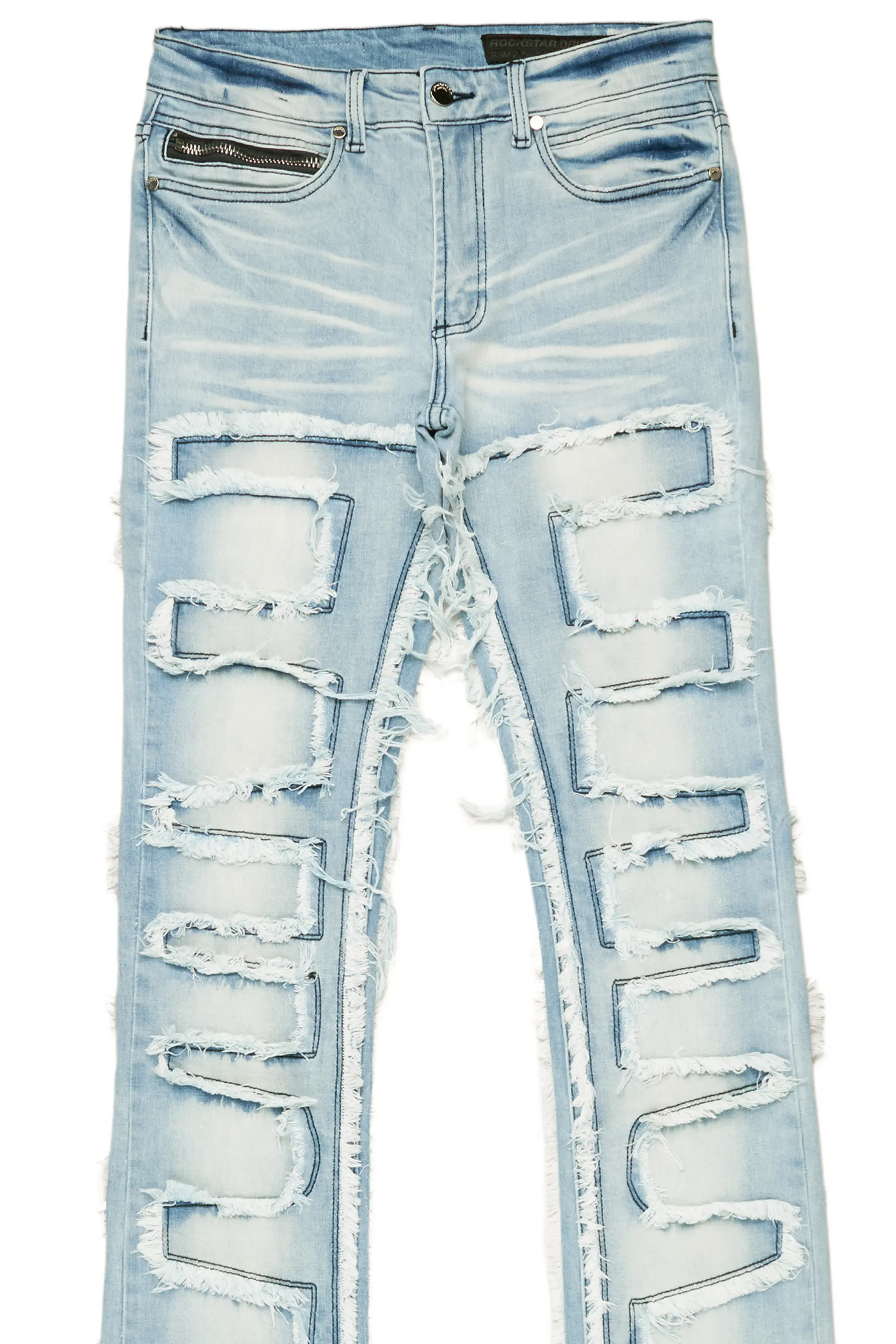 Hallie Blue Wash Super Stacked Flare Jean– Rockstar Original