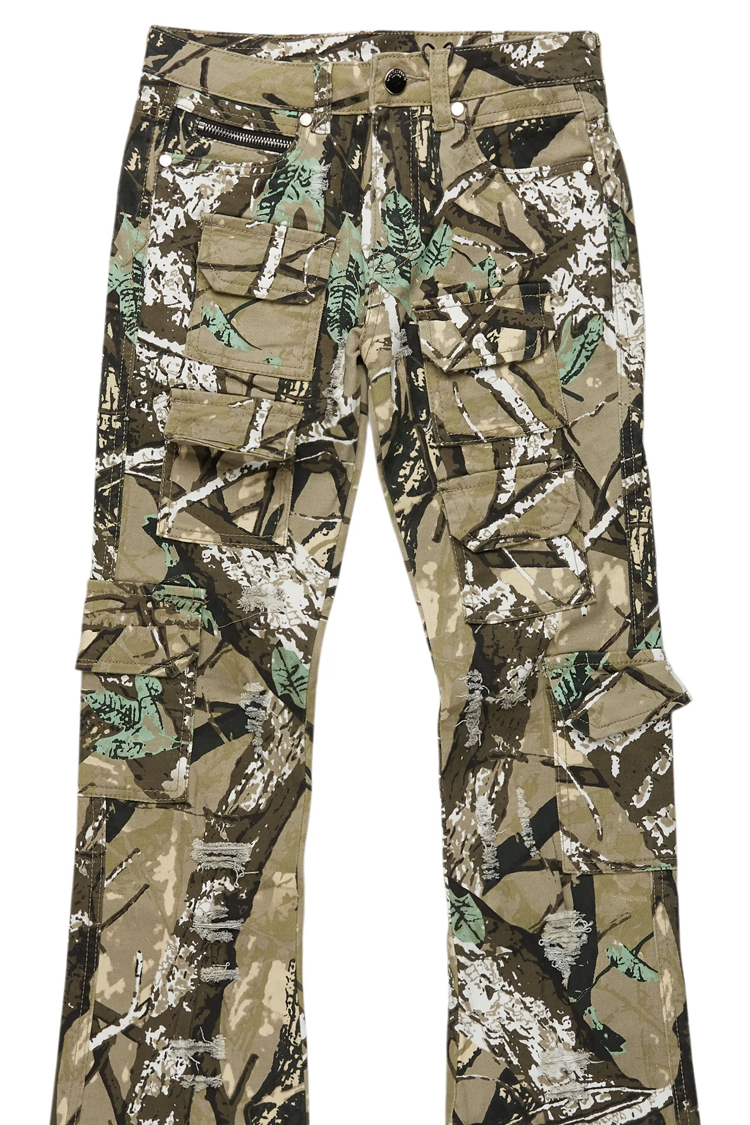 Boys Kade Tree Camo  Stacked Flare Jean