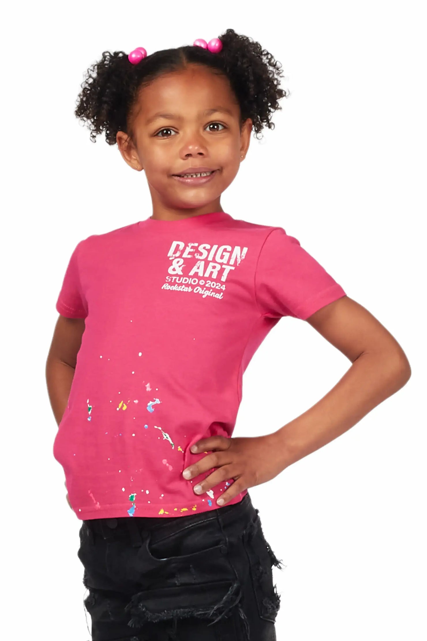 Girls Mancha Fuchsia Graphic T-Shirt