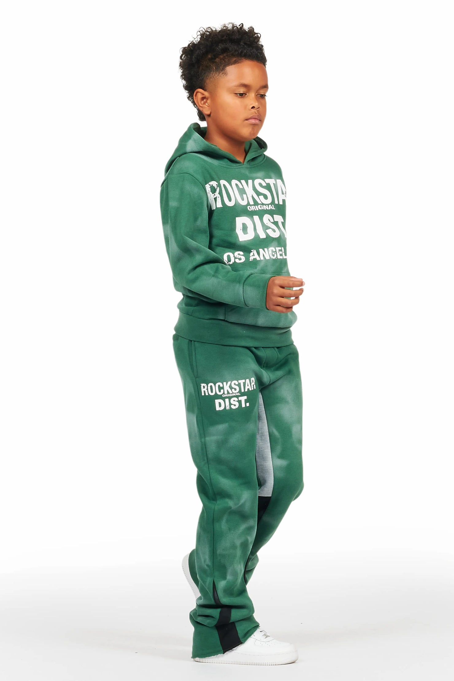 Boys Nelly Green Stacked Pant Set