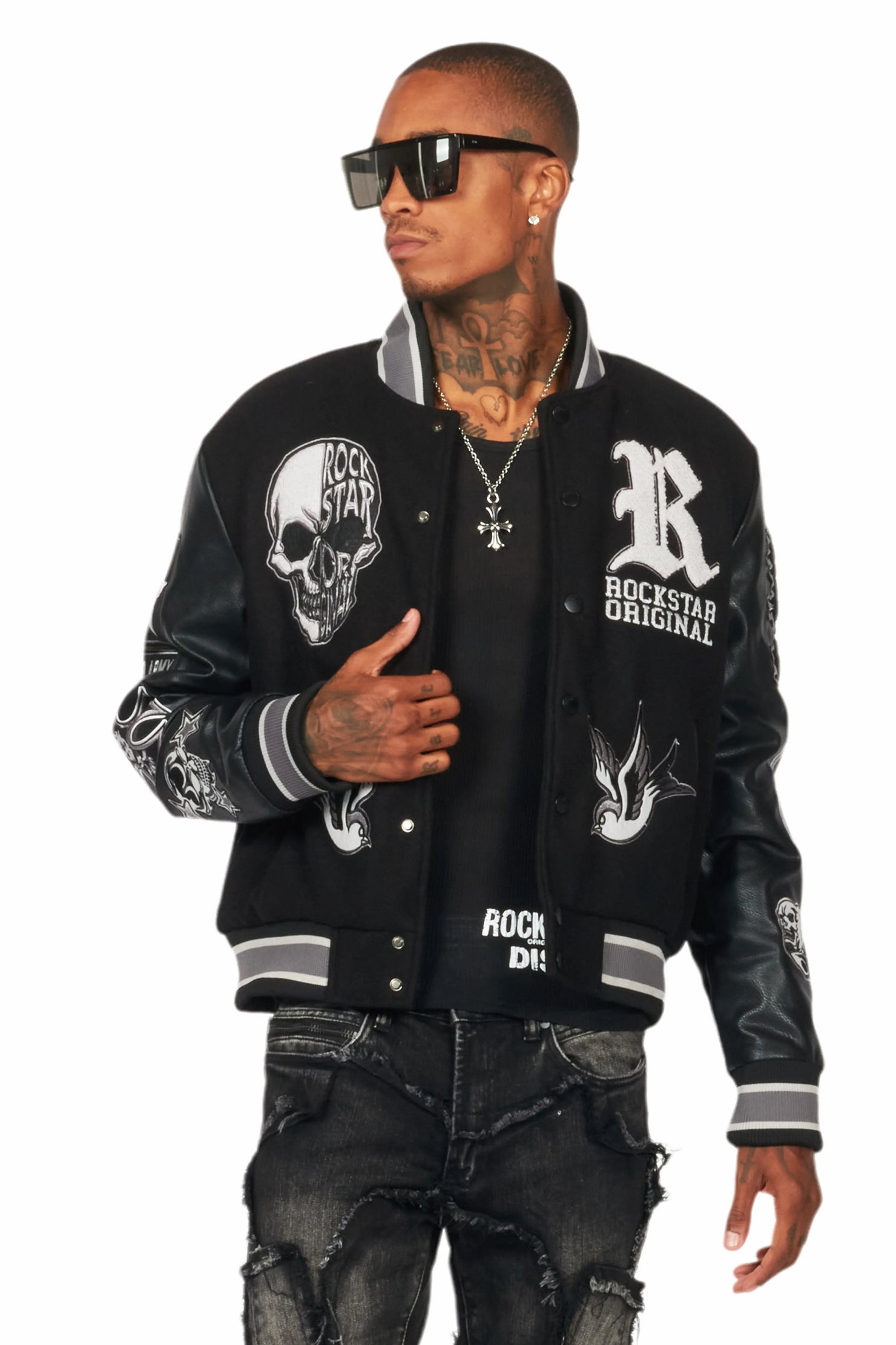 Vidar Black Varsity Jacket