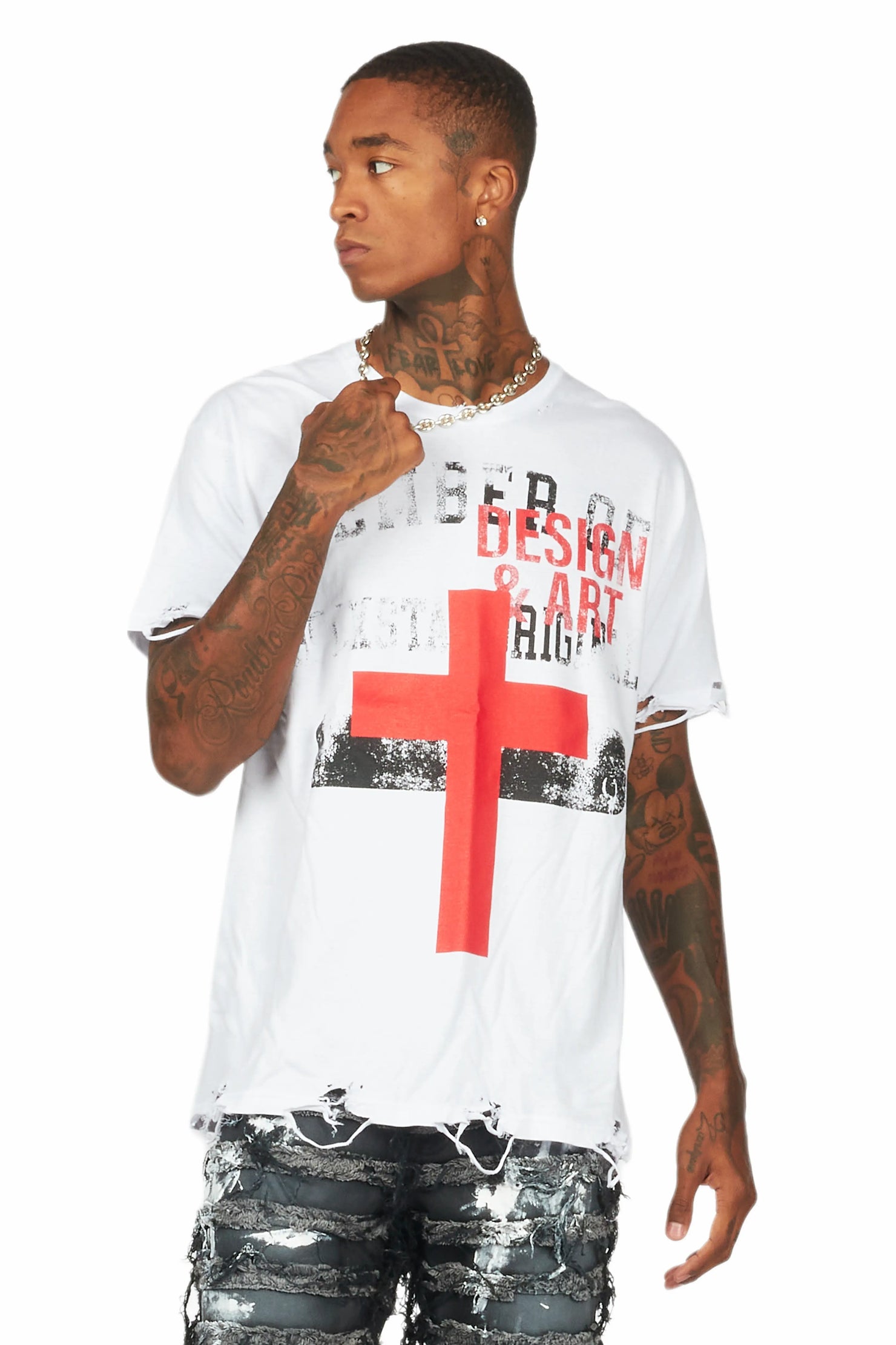 Jahan White Oversized Graphic T-Shirt