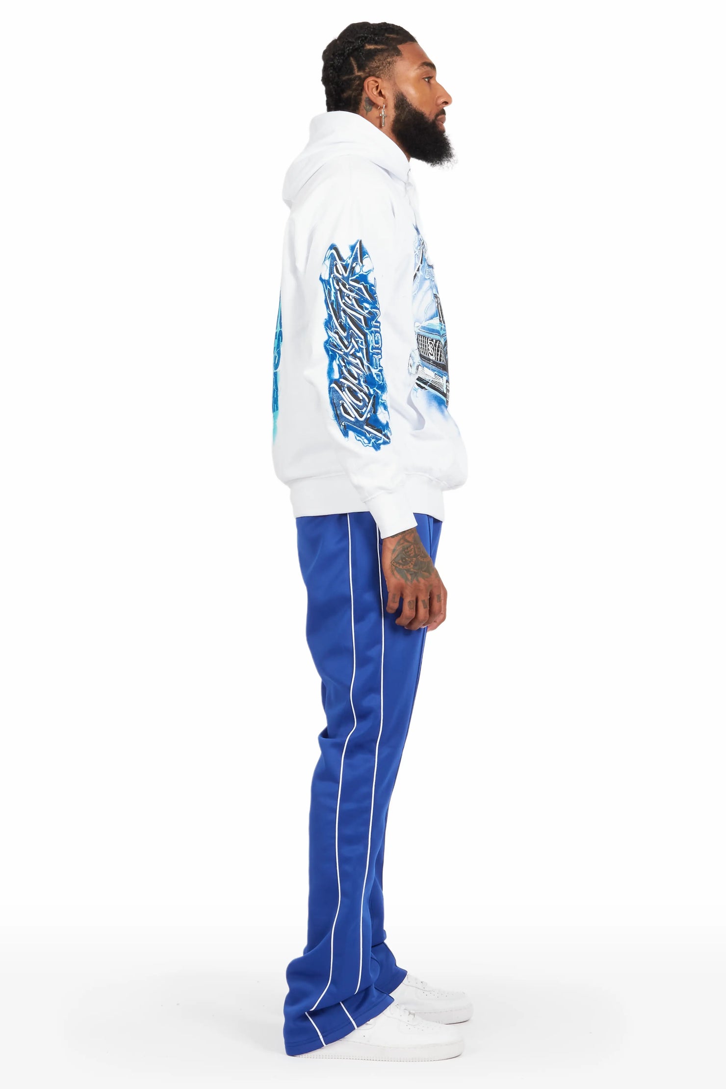 Hai White/Royal Graphic Hoodie Track Set