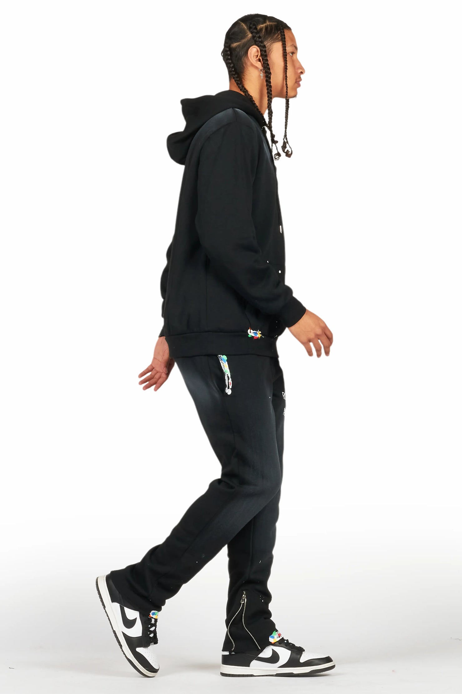 Rockstar Art Dist. Black Slim Hoodie Track Set