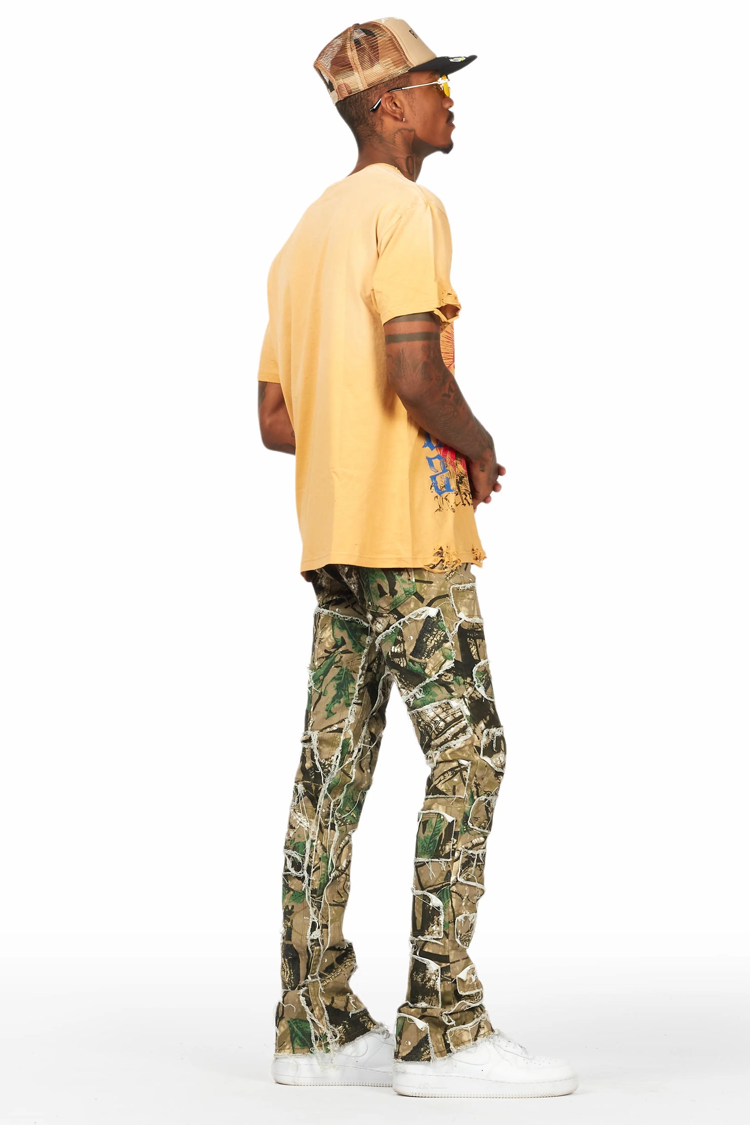 Shake Tree Camo Stacked Flare Jean