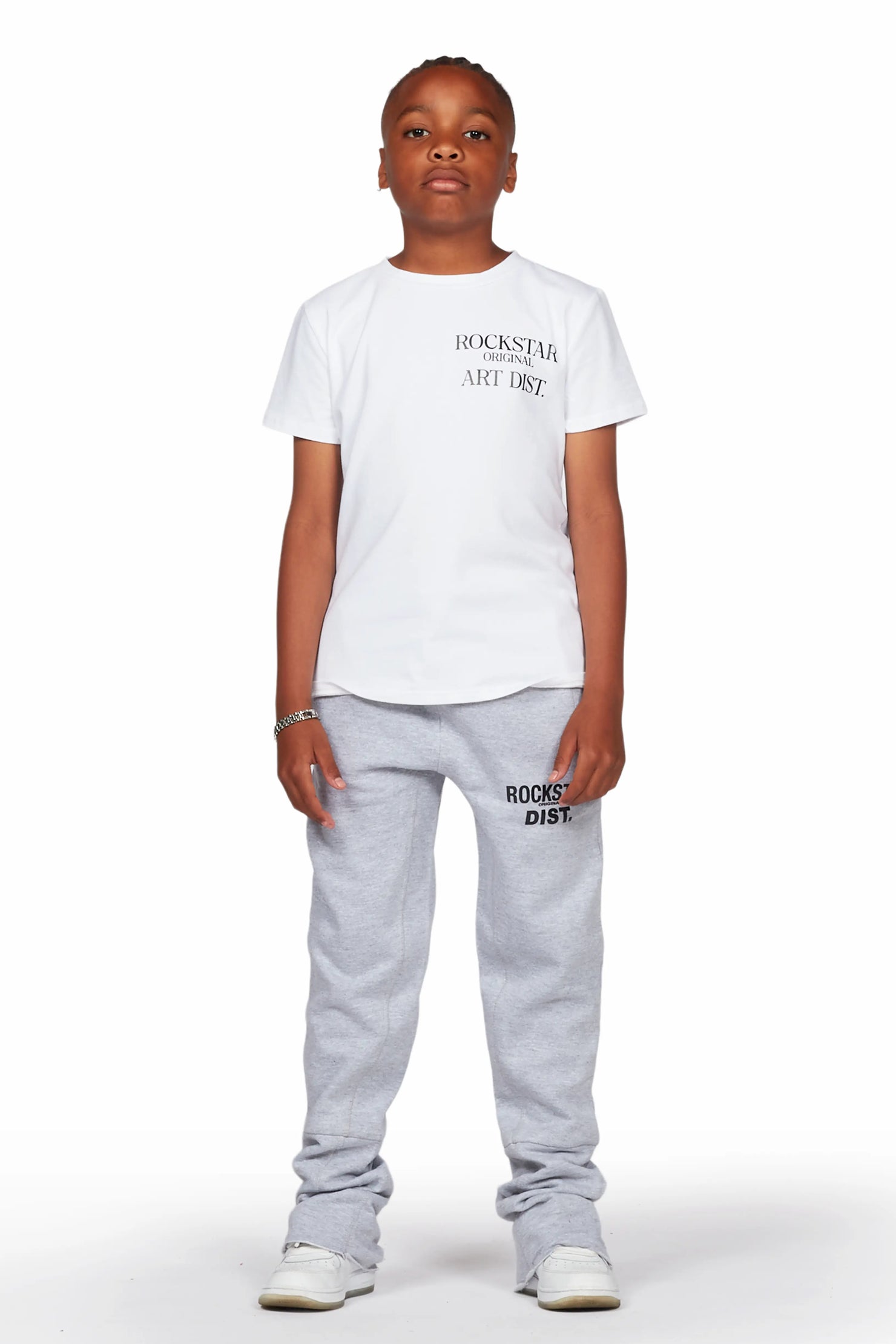 Boys Alpine Heather Grey Super Stacked Trackpant