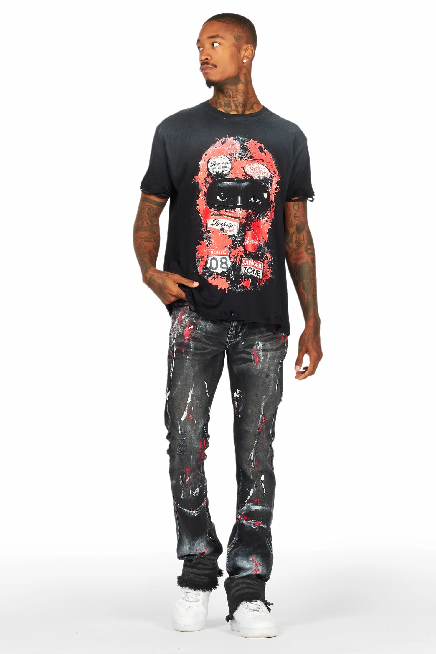 Lemar Black Oversized Graphic T-Shirt