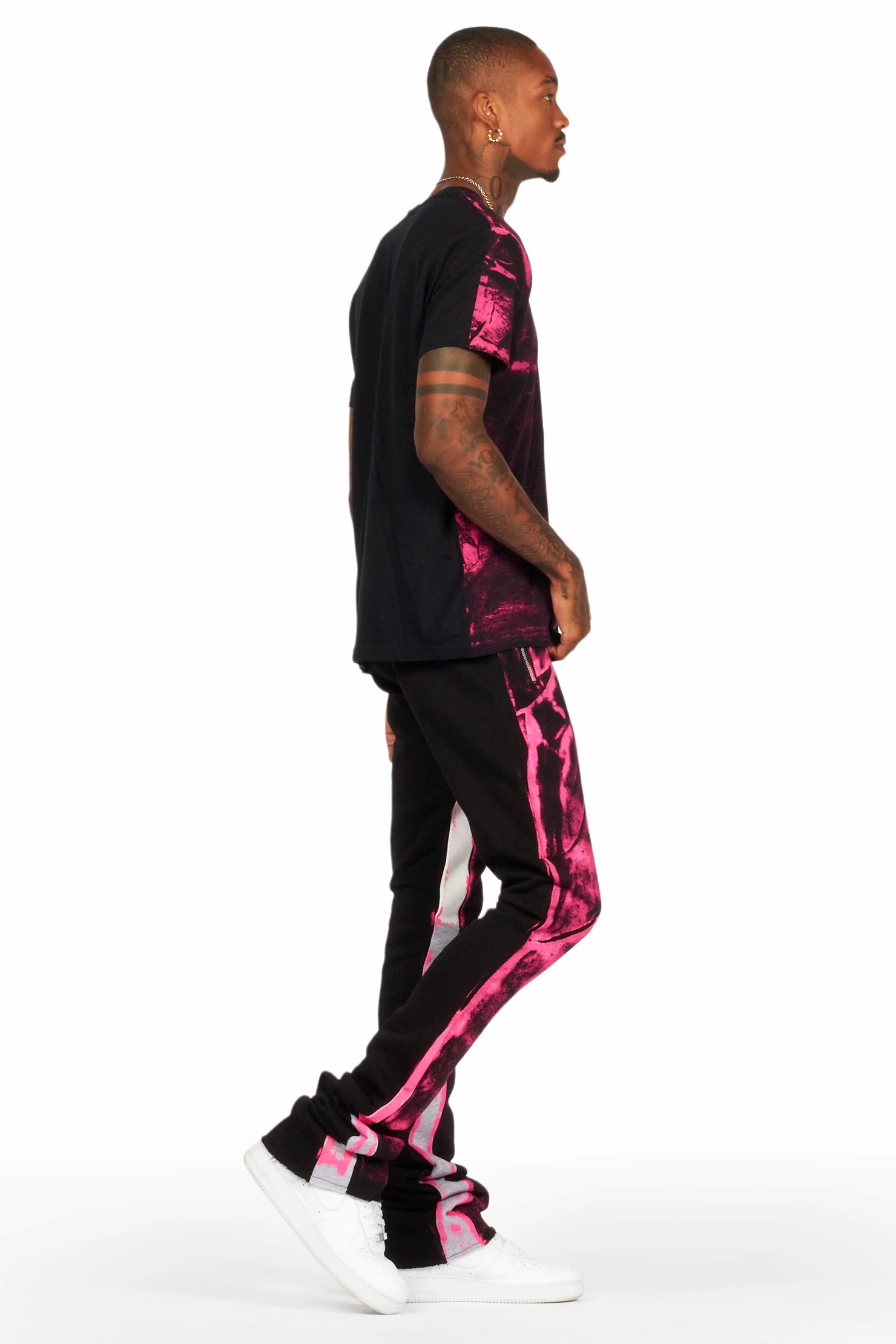 Eldon Black/Pink T-Shirt/Super Stacked Flare Track Set