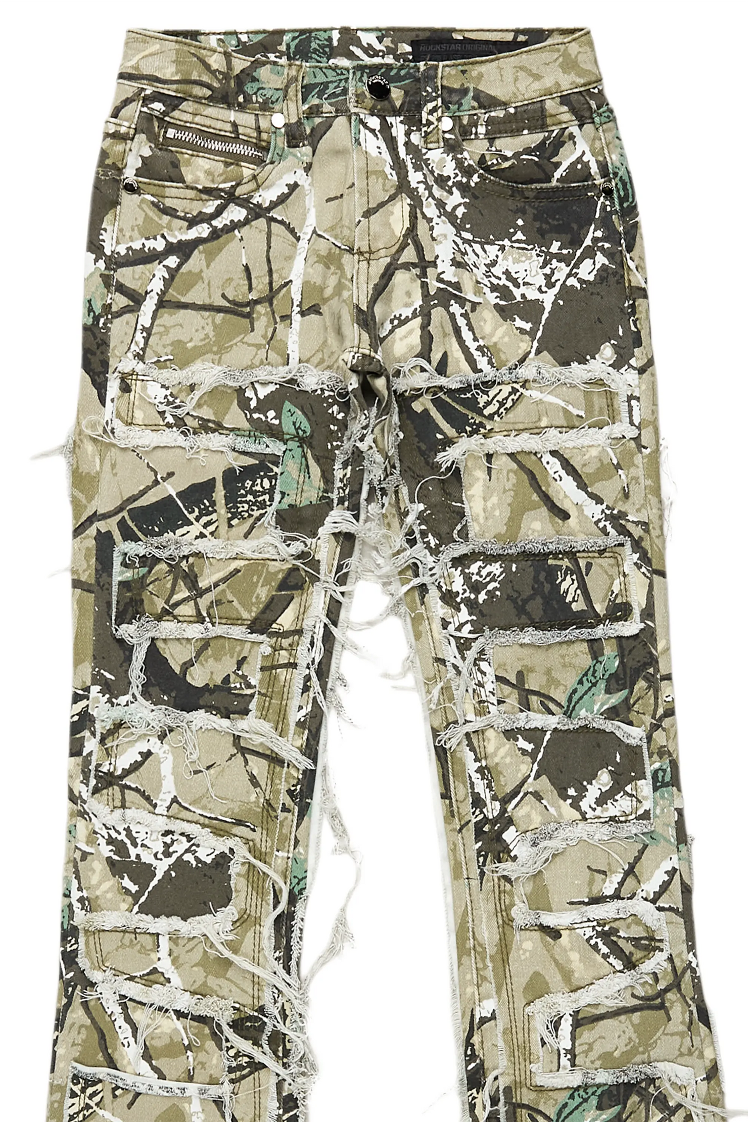 Girls Zariyah Tree Camo Stacked Flare Jean