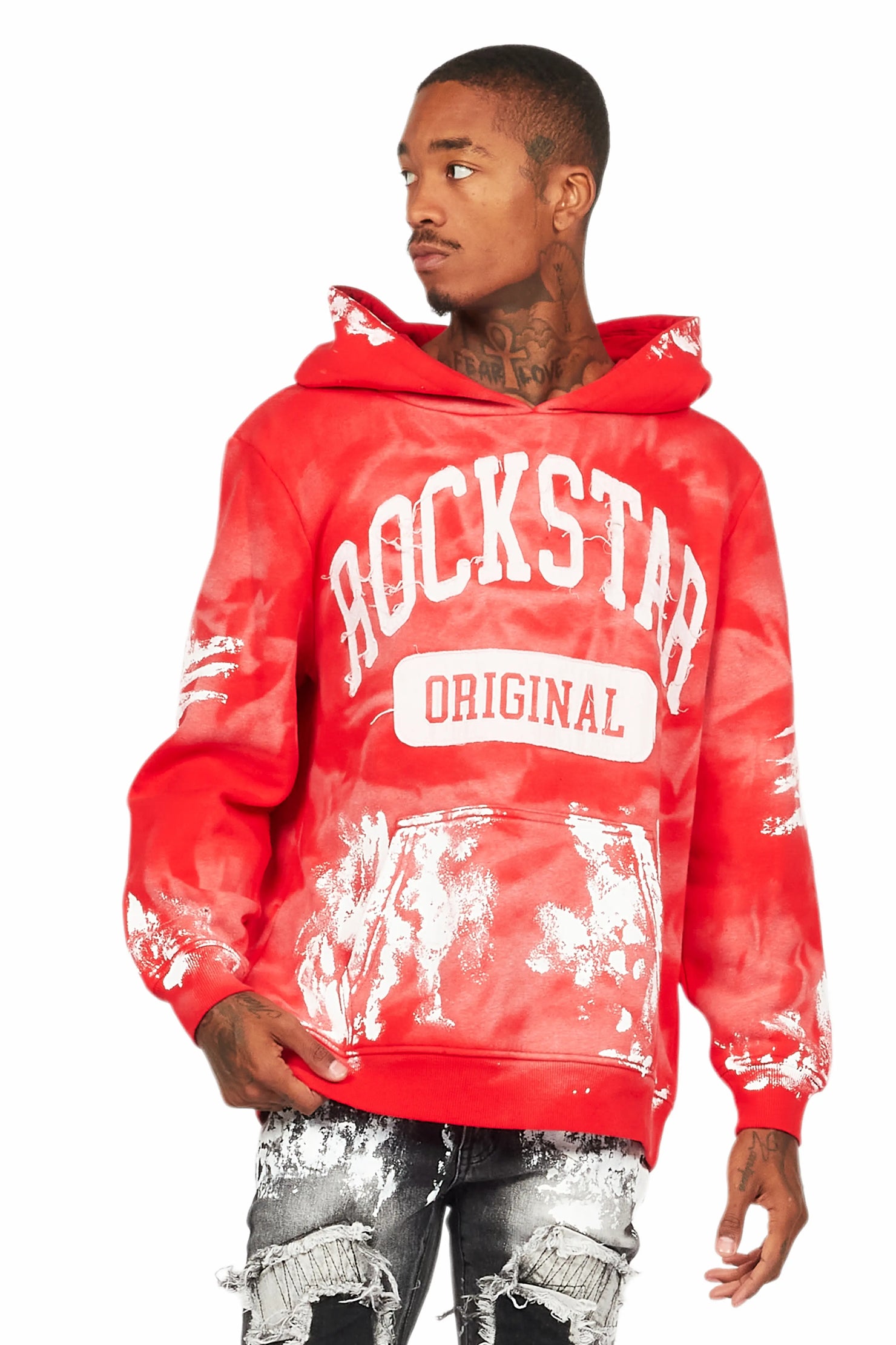 Karlo Red Graphic Painter Hoodie