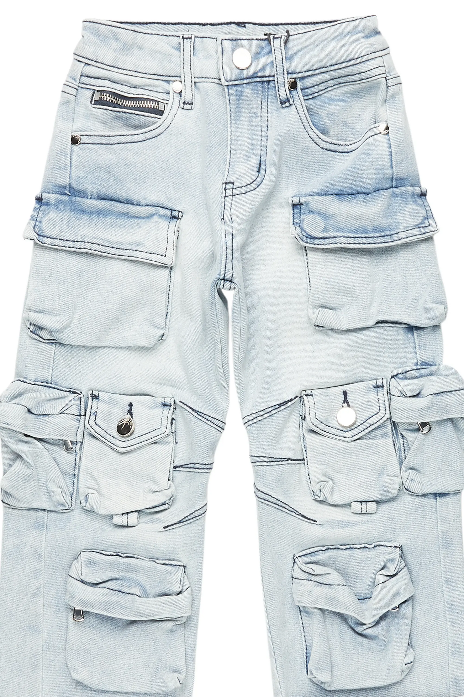 Boys Mahesh Blue Baggy Cargo Jean