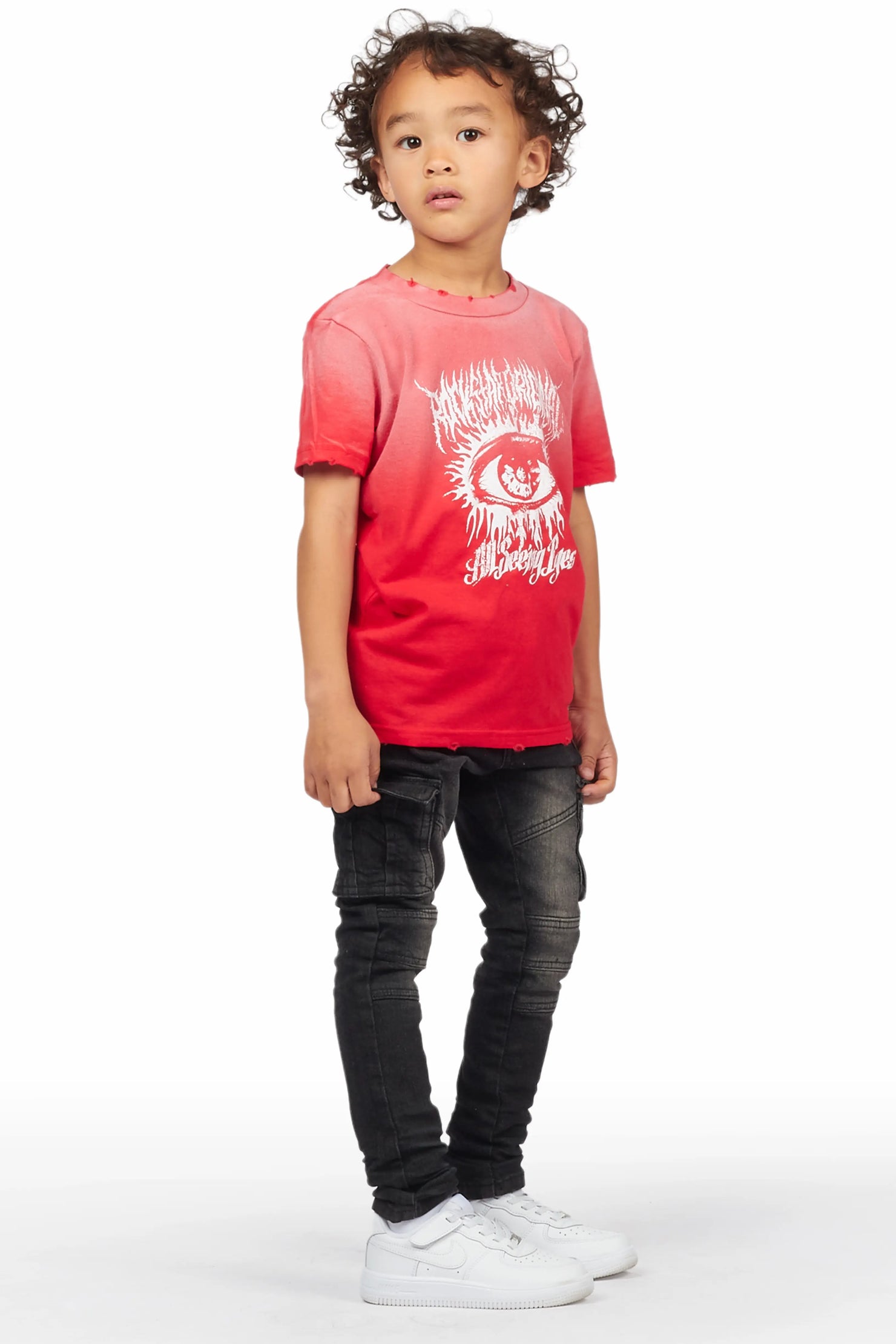 Boys Bail Red T-Shirt/Cargo Skinny Jean Set