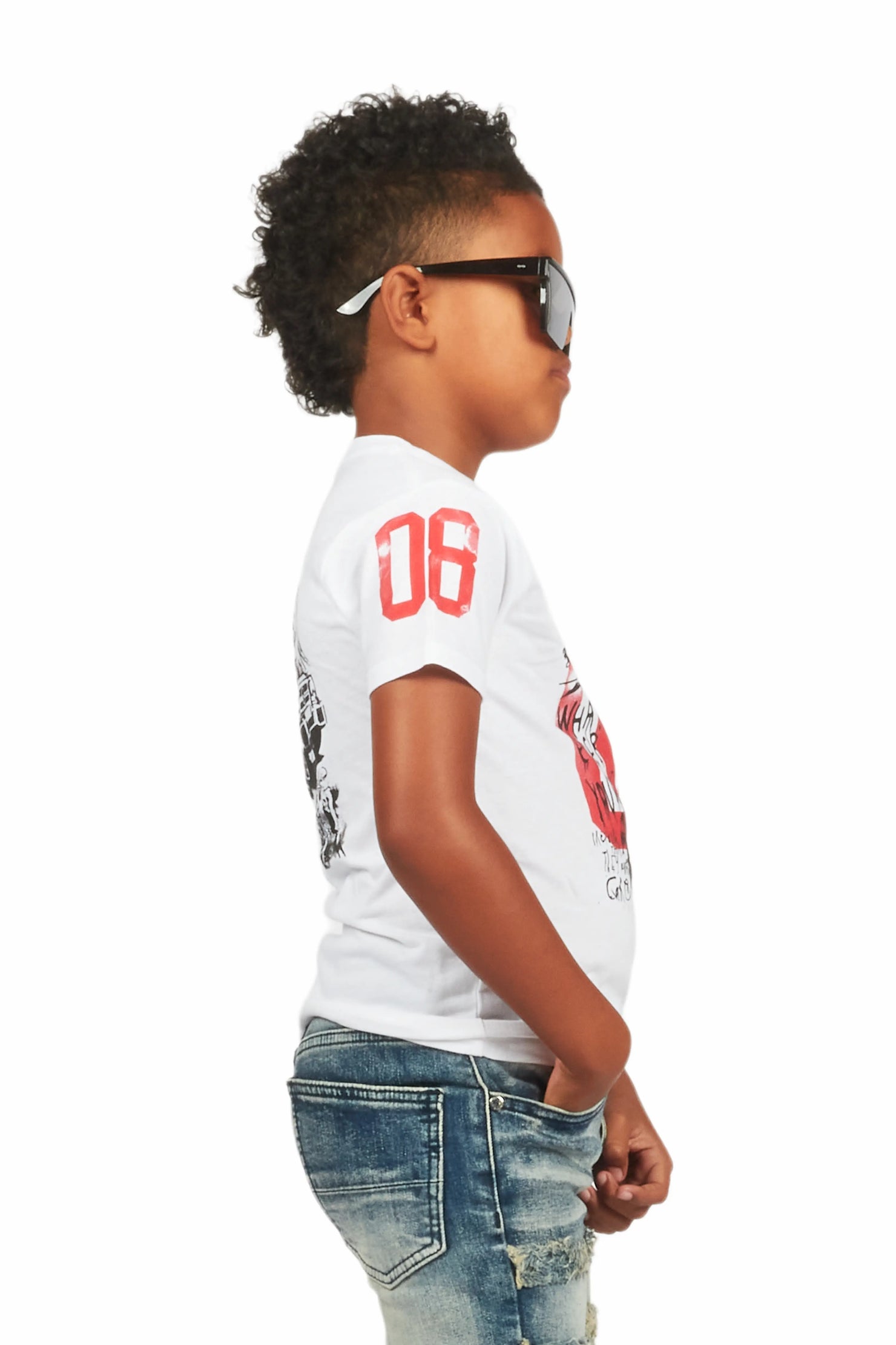 Boys Beau White Graphic T-Shirt