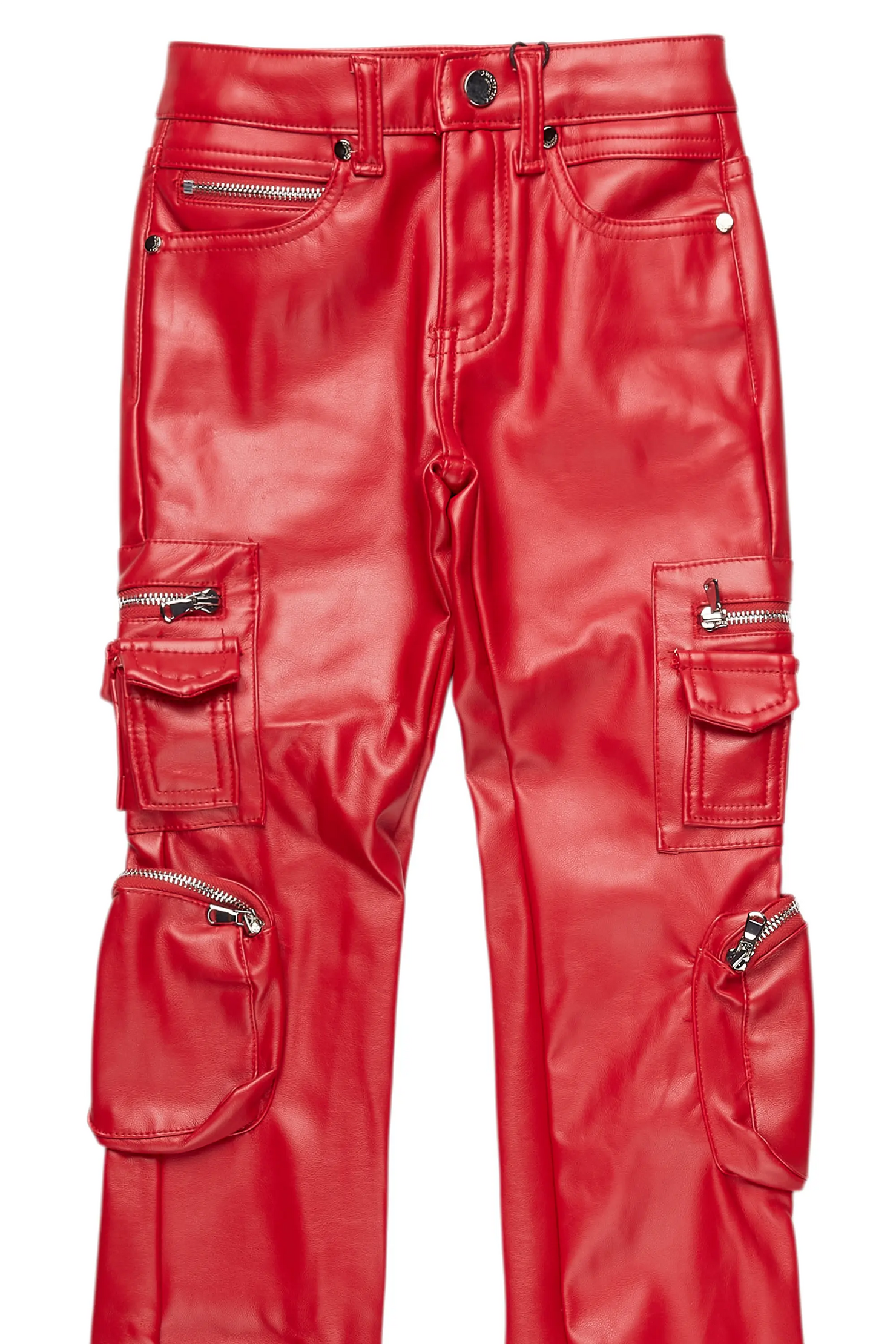 Girls Sutton Red  PU Leather Jean