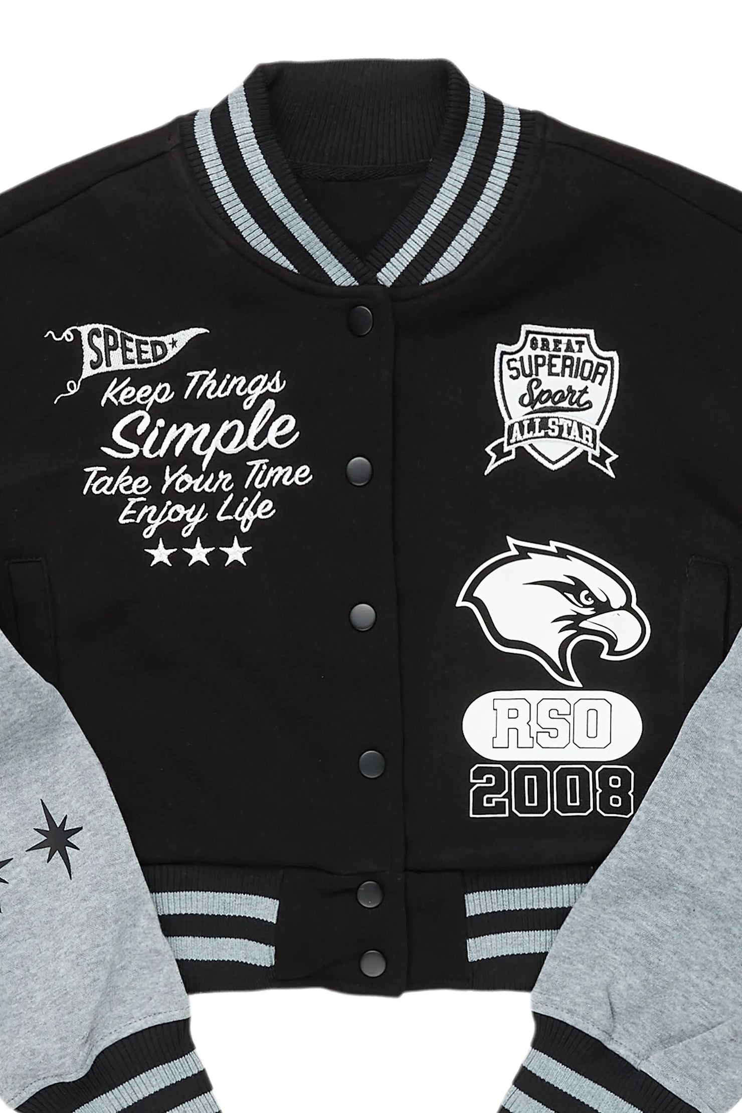 Quadaya Black Varsity Jacket