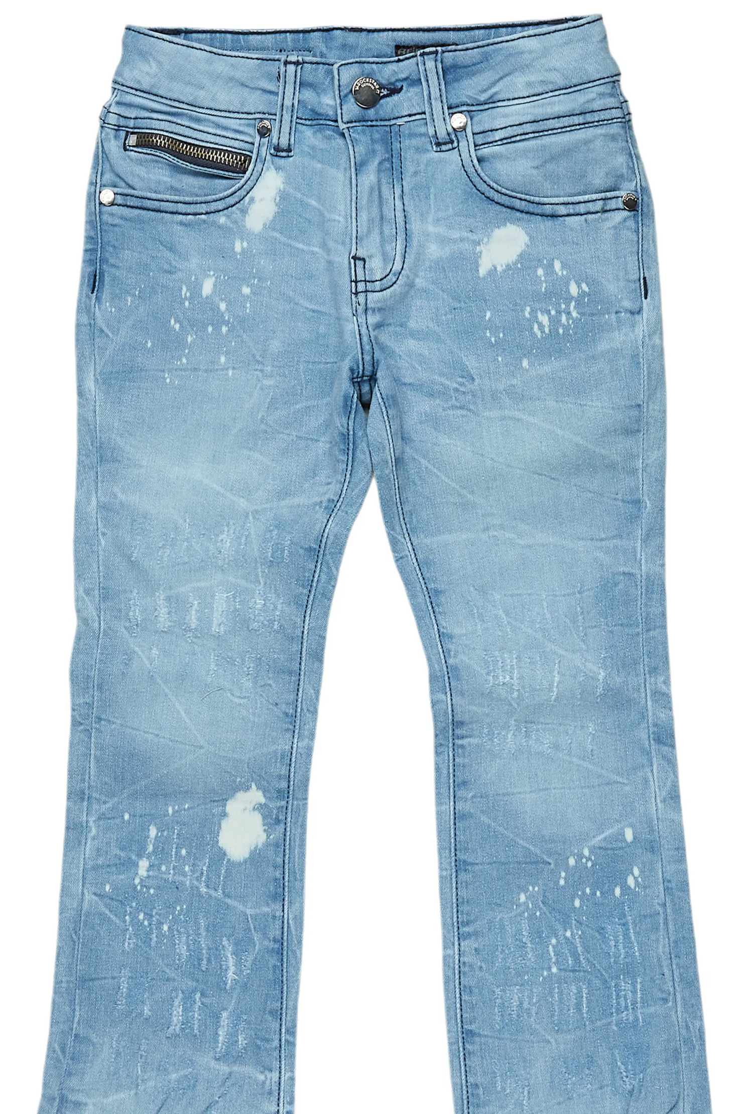 Boys Molter Light Blue Stacked Flare Jean