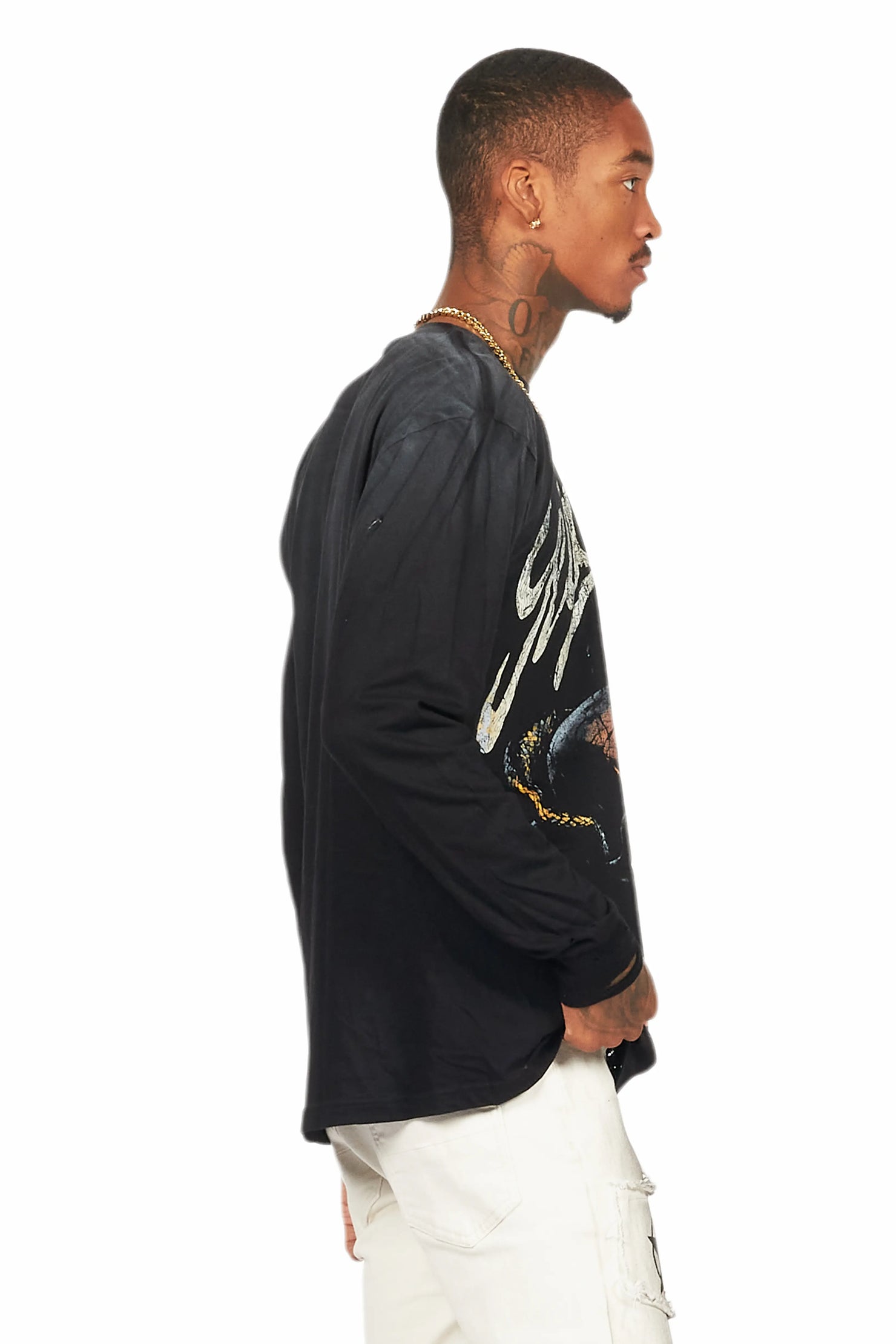 Anby Black Long Sleeve Graphic T-Shirt