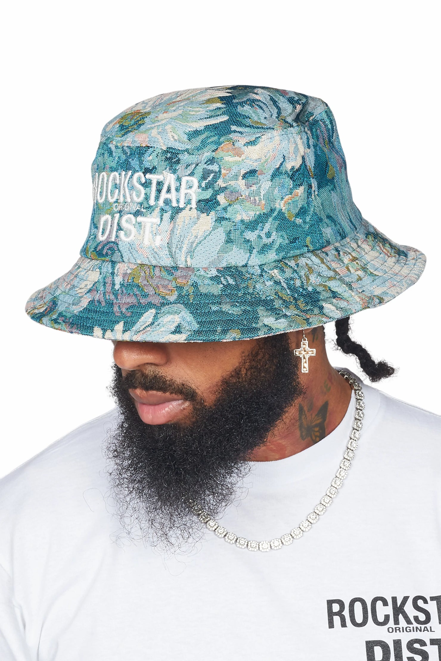 Teylor Blue Tapestry Bucket Hat