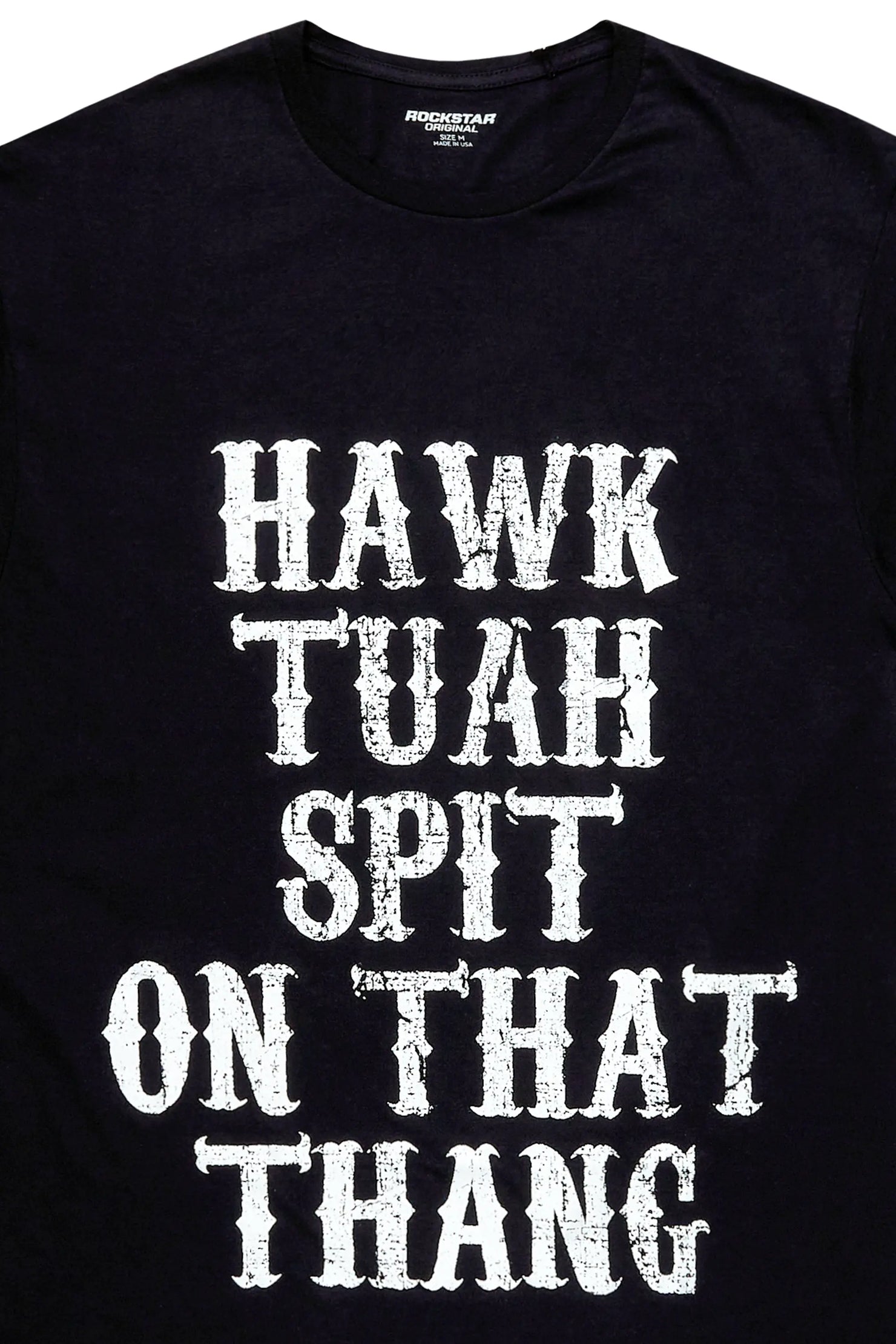 Hawk Tuah Black/White Graphic T-Shirt