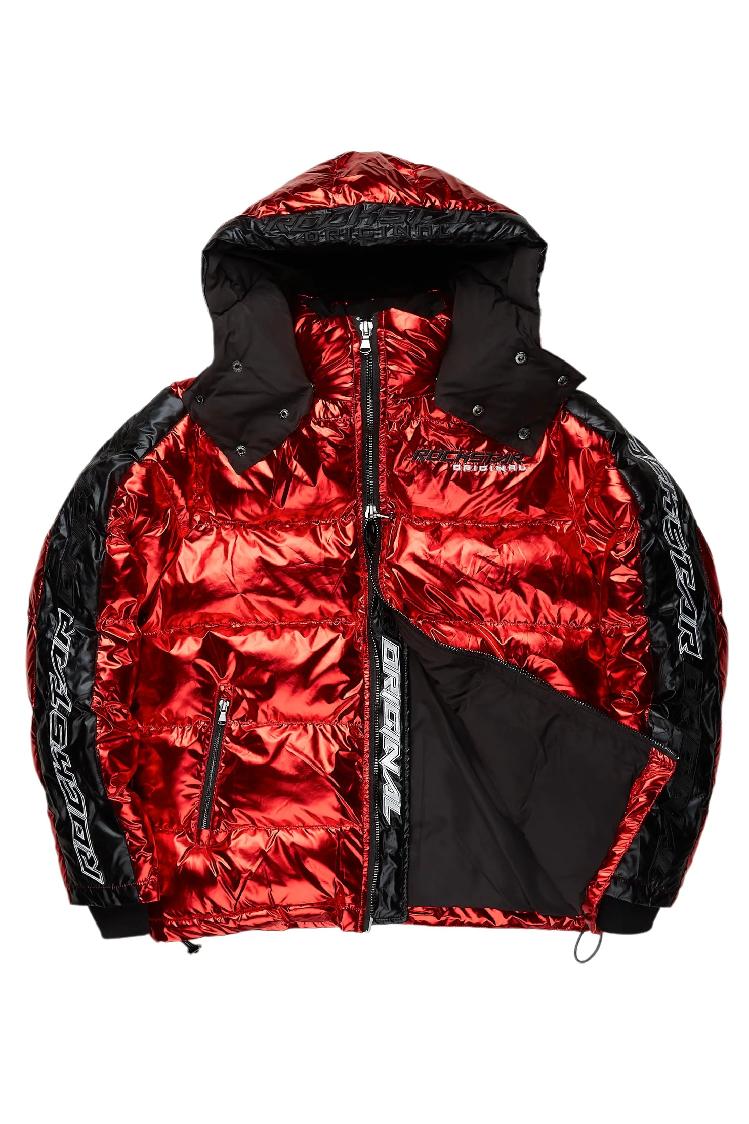 Metallic Red Alasia Puffer Jacket