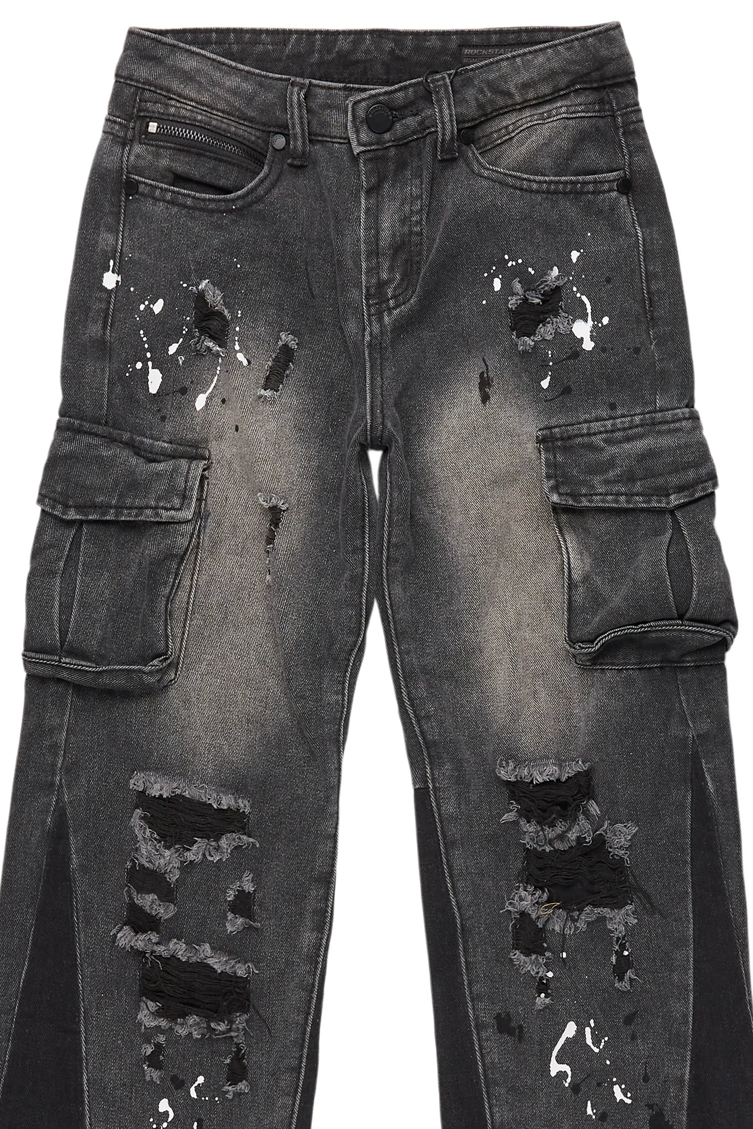 Girls Dubaku Dark Grey  Cargo Baggy Fit Jean