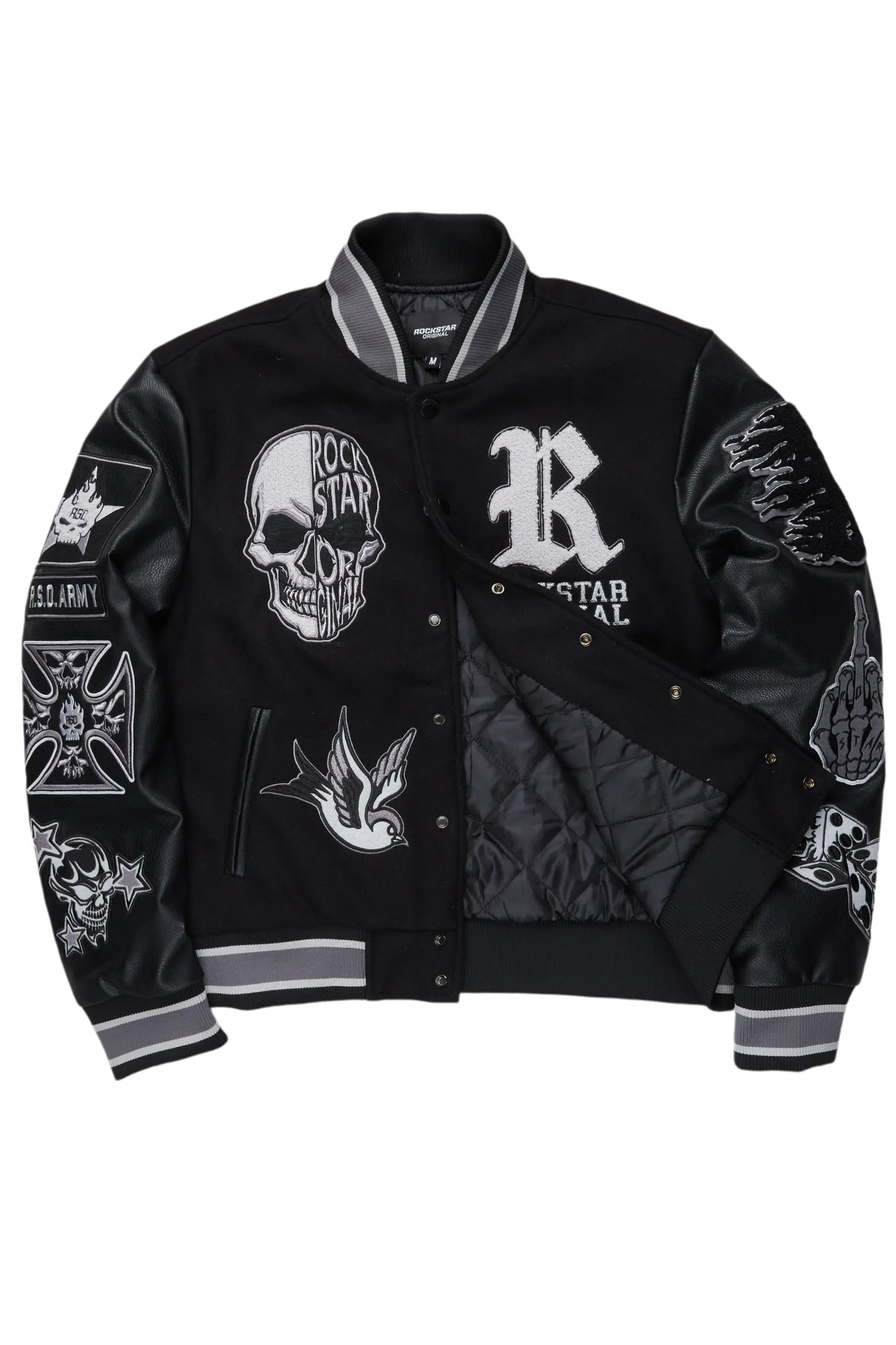 Vidar Black Varsity Jacket