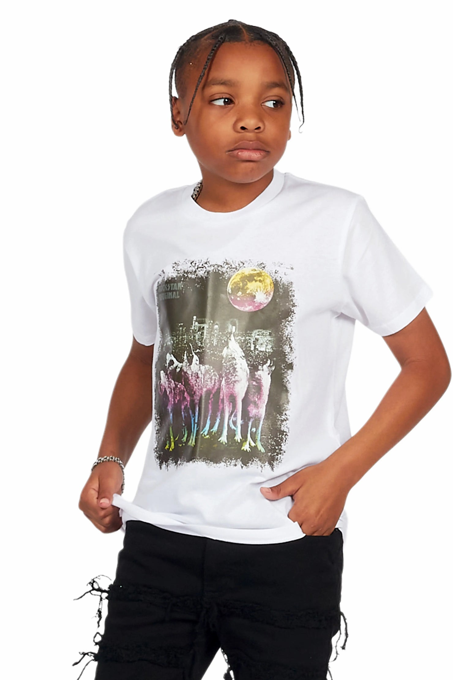 Boys Forrest White Graphic T-Shirt