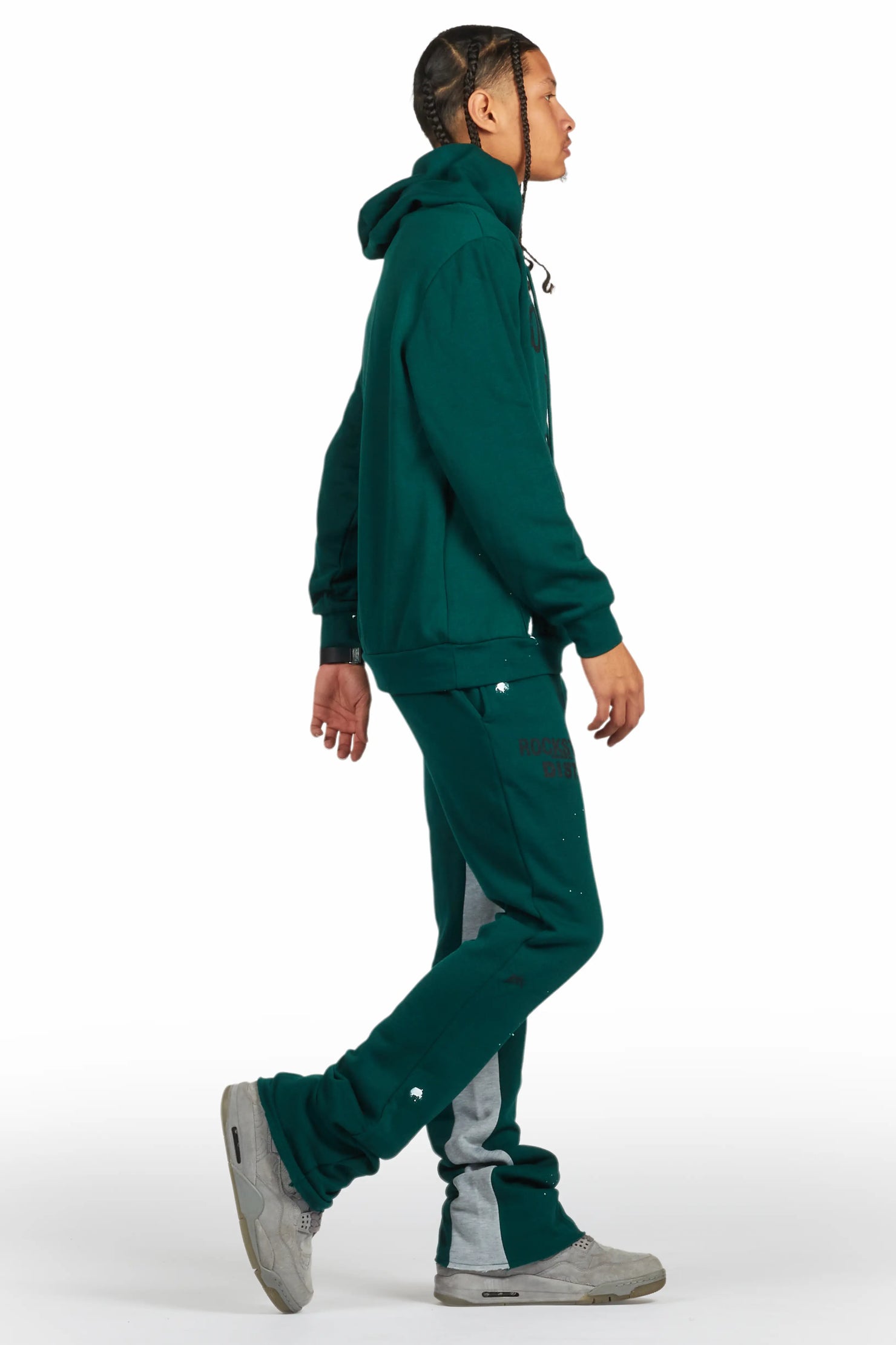 Scottie Green/Black Hoodie/Baggy Track Pant Set