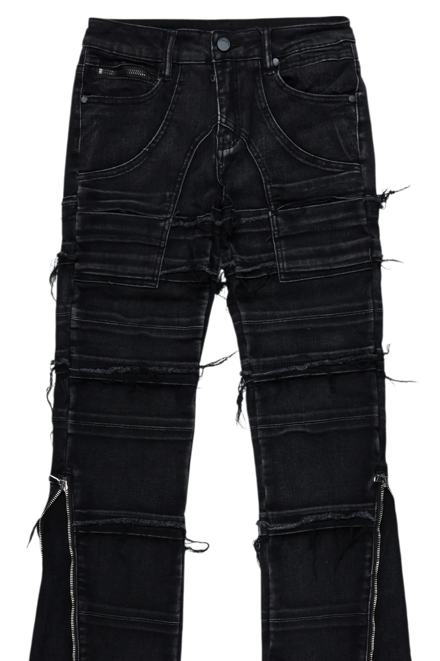 Boys Horado Dark Grey Stacked Flare Jeans