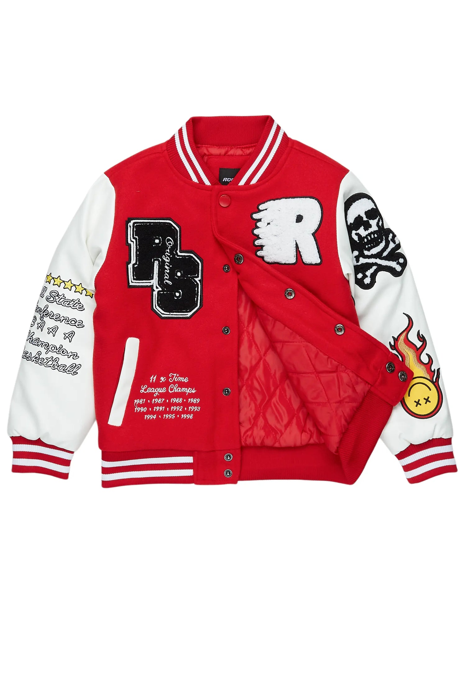 Boys Leaner Red Bomber Jacket