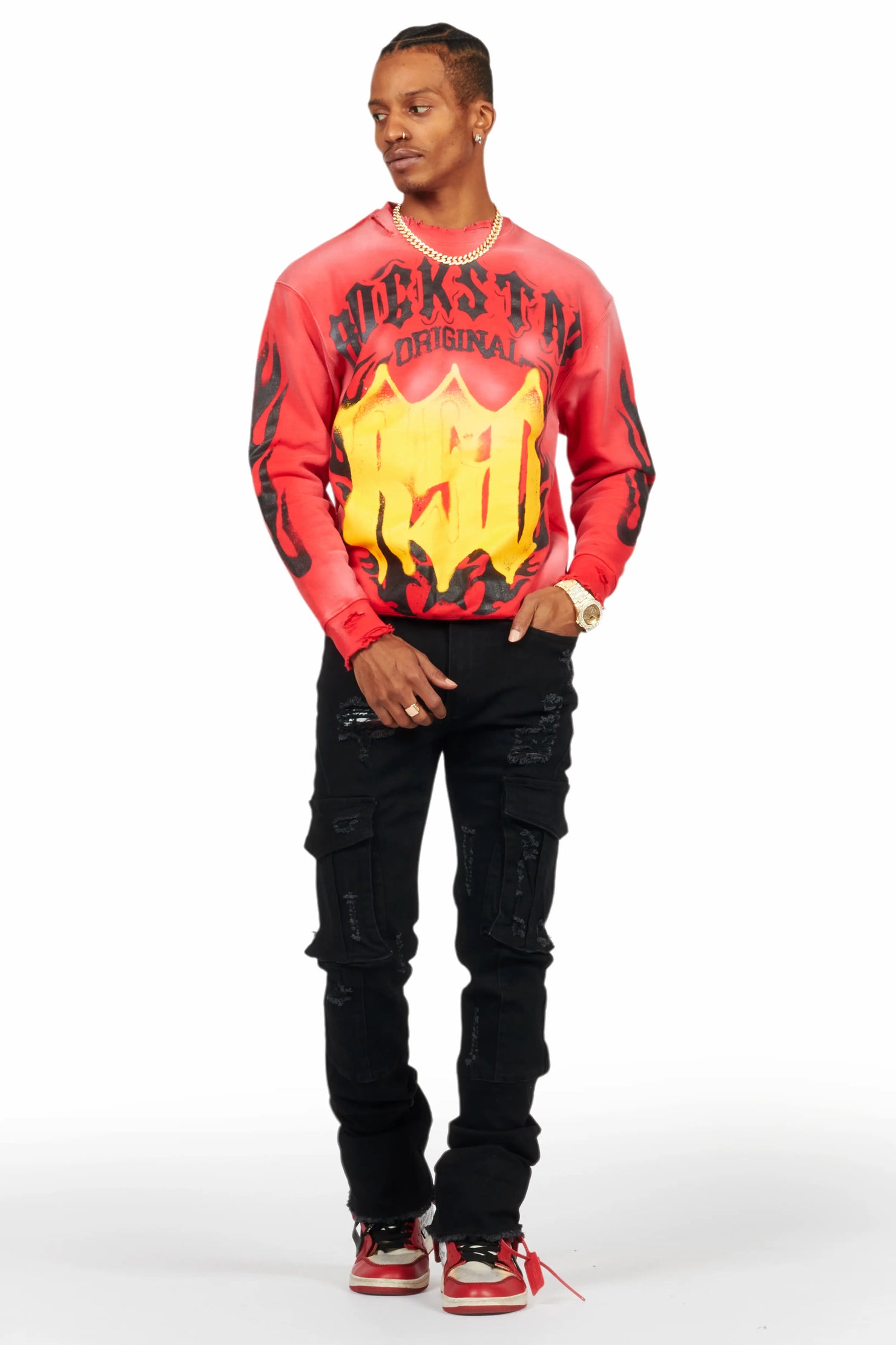 Boaz Red/Yellow Graphic Crewneck