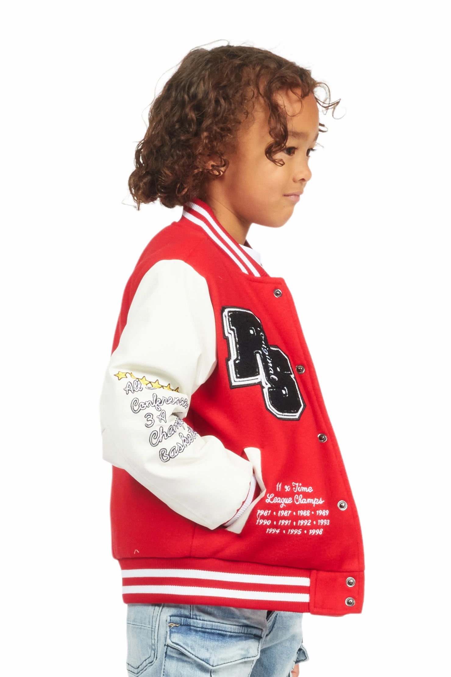 Boys Leaner Red Bomber Jacket