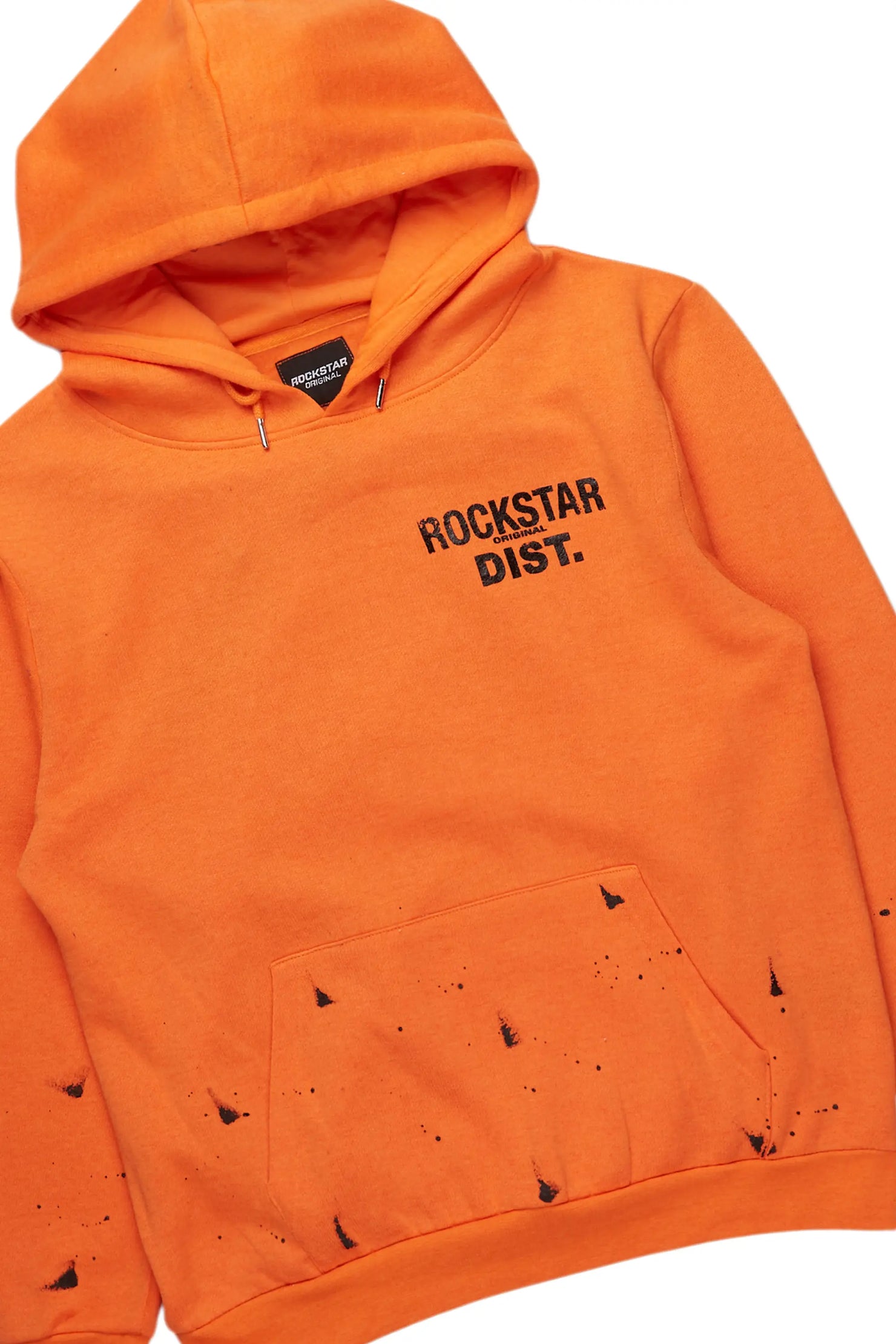 Raffer Orange Hoodie/Stacked Flare Pant Set