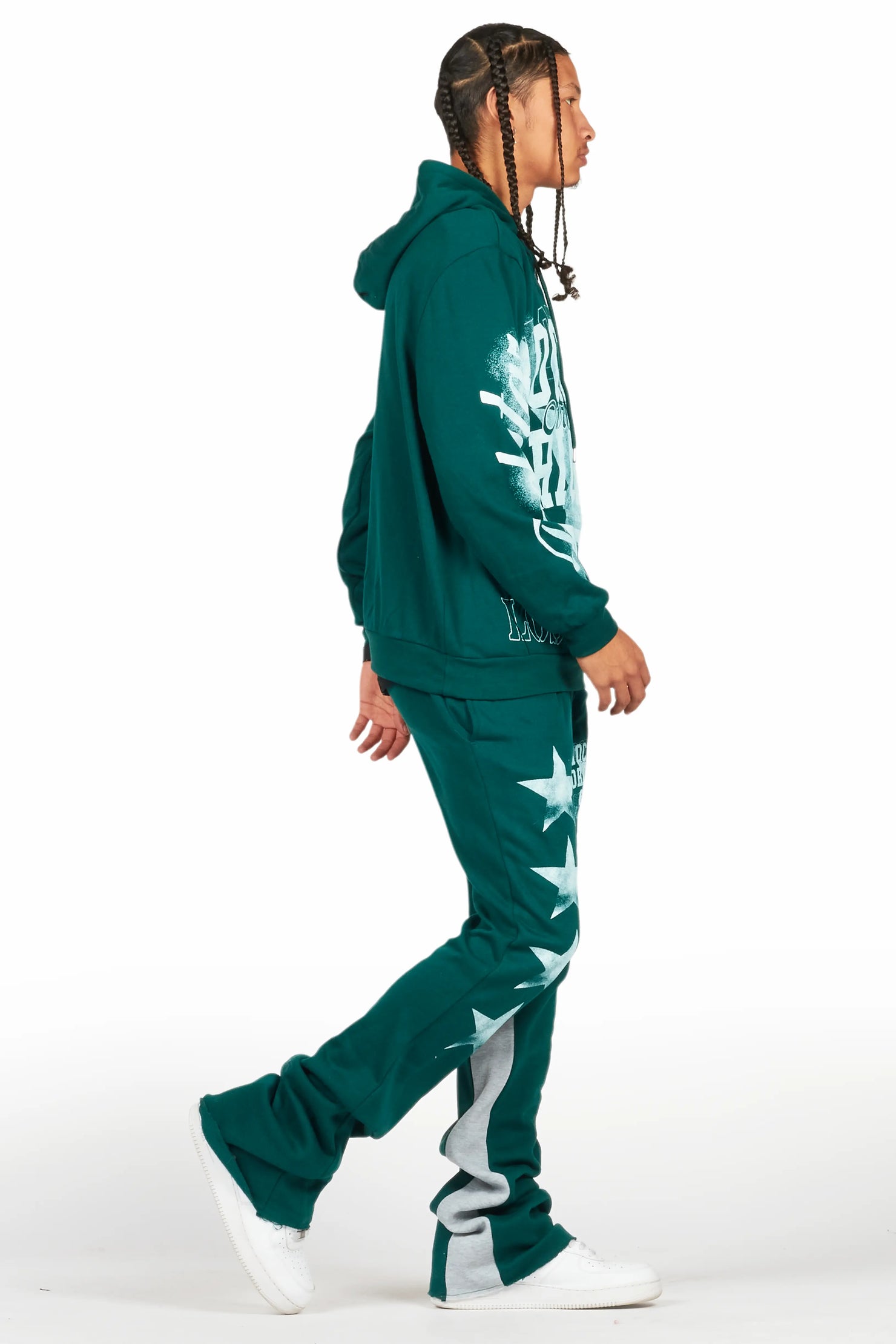 Greil Dark Green Hoodie/Baggy Track Pant Set