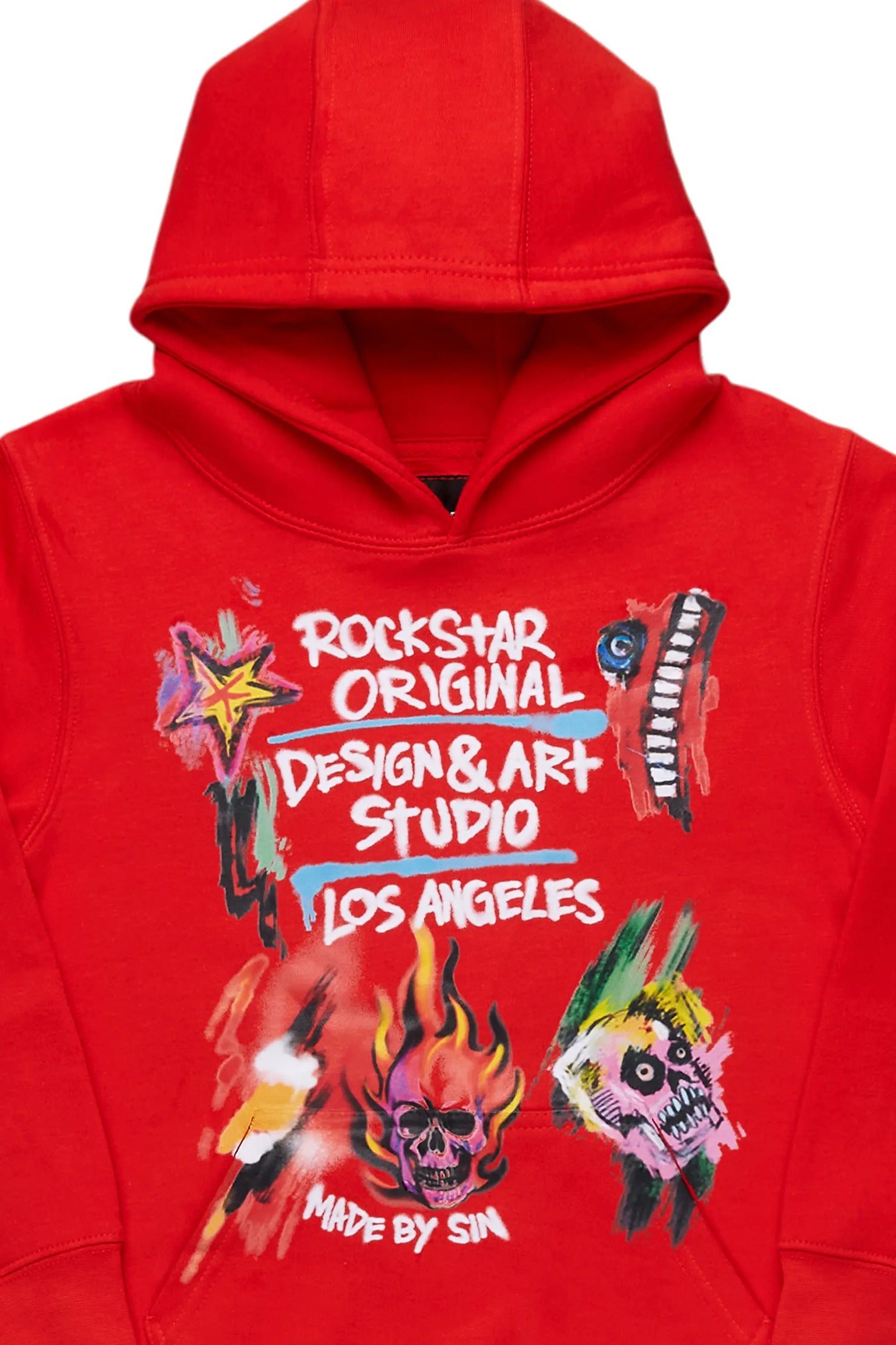 Boys Soweto Red Graphic Hoodie