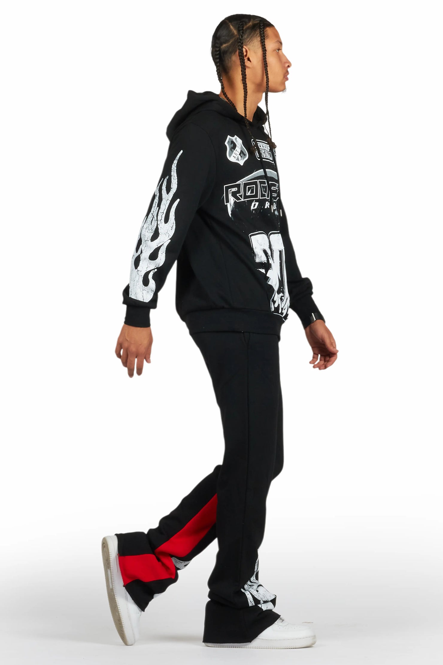 Amos Black Hoodie/Baggy Track Pant Set