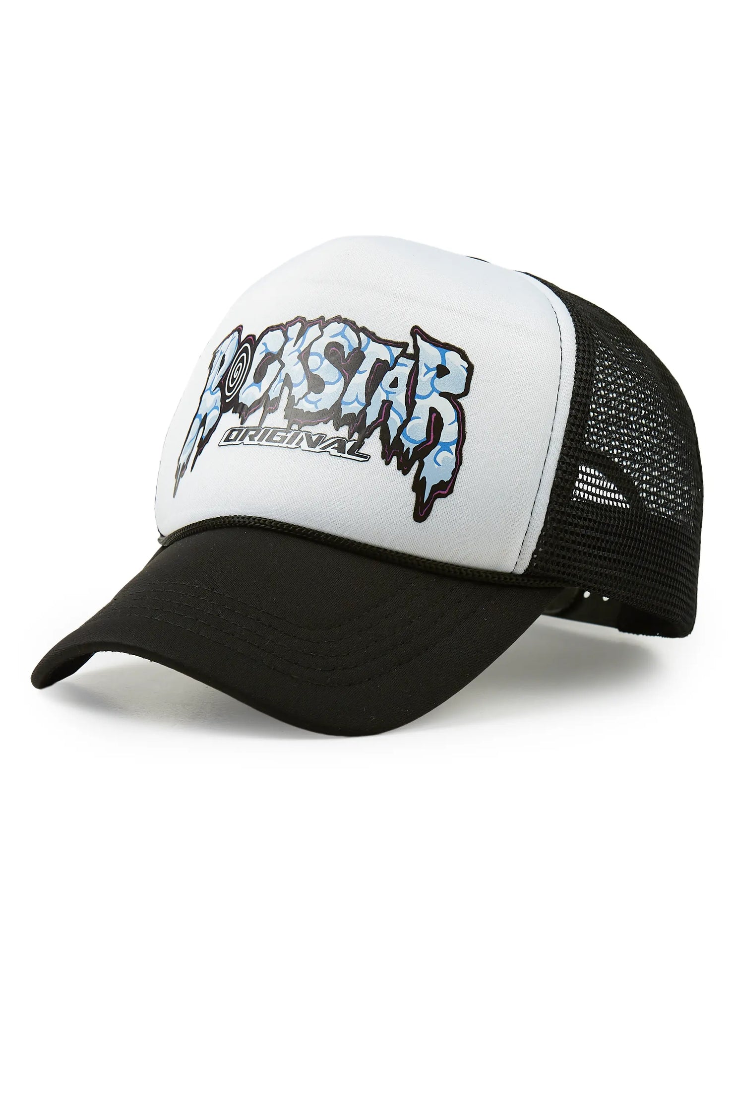 Geek Skull White/Black Trucker Hat– Rockstar Original